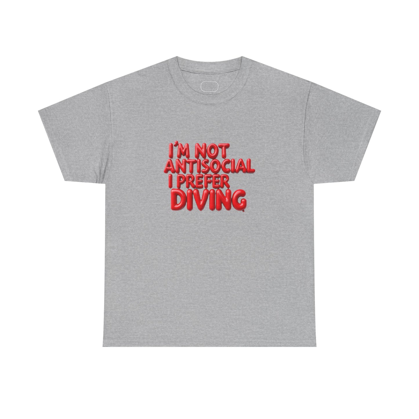 Diving T-Shirt – "I'm Not Antisocial I Prefer Diving" Graphic Tee