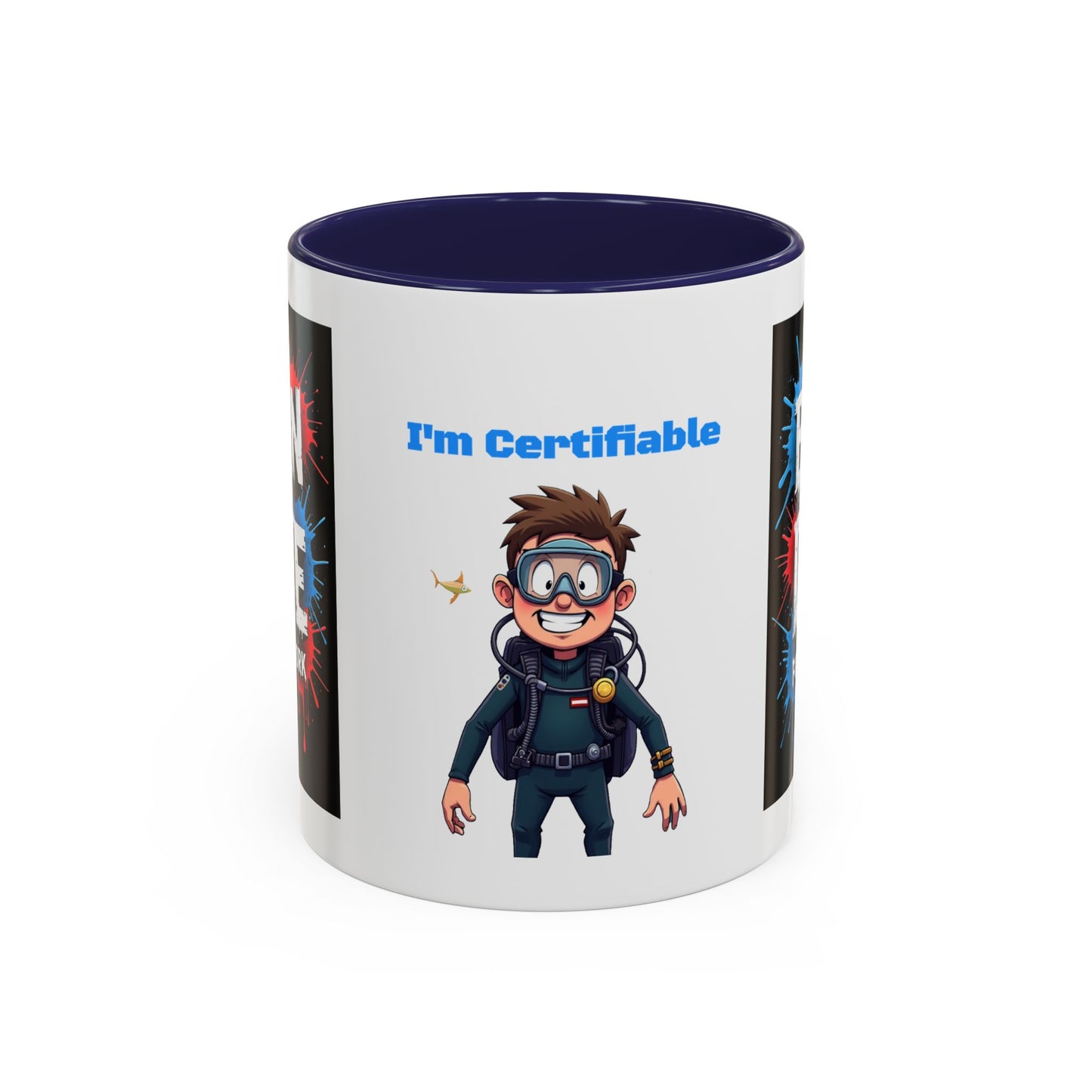 Born to Dive Coffee Mug - 'I'm Certifiable' Scuba Diver Accent Mug (11/15oz)