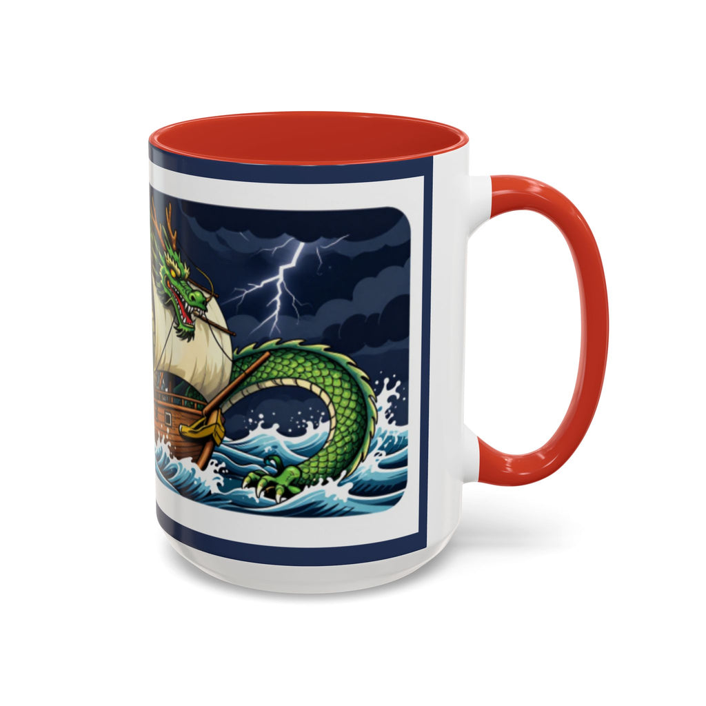 Green Dragon "Here Be Dragons" Fantasy Coffee Mug