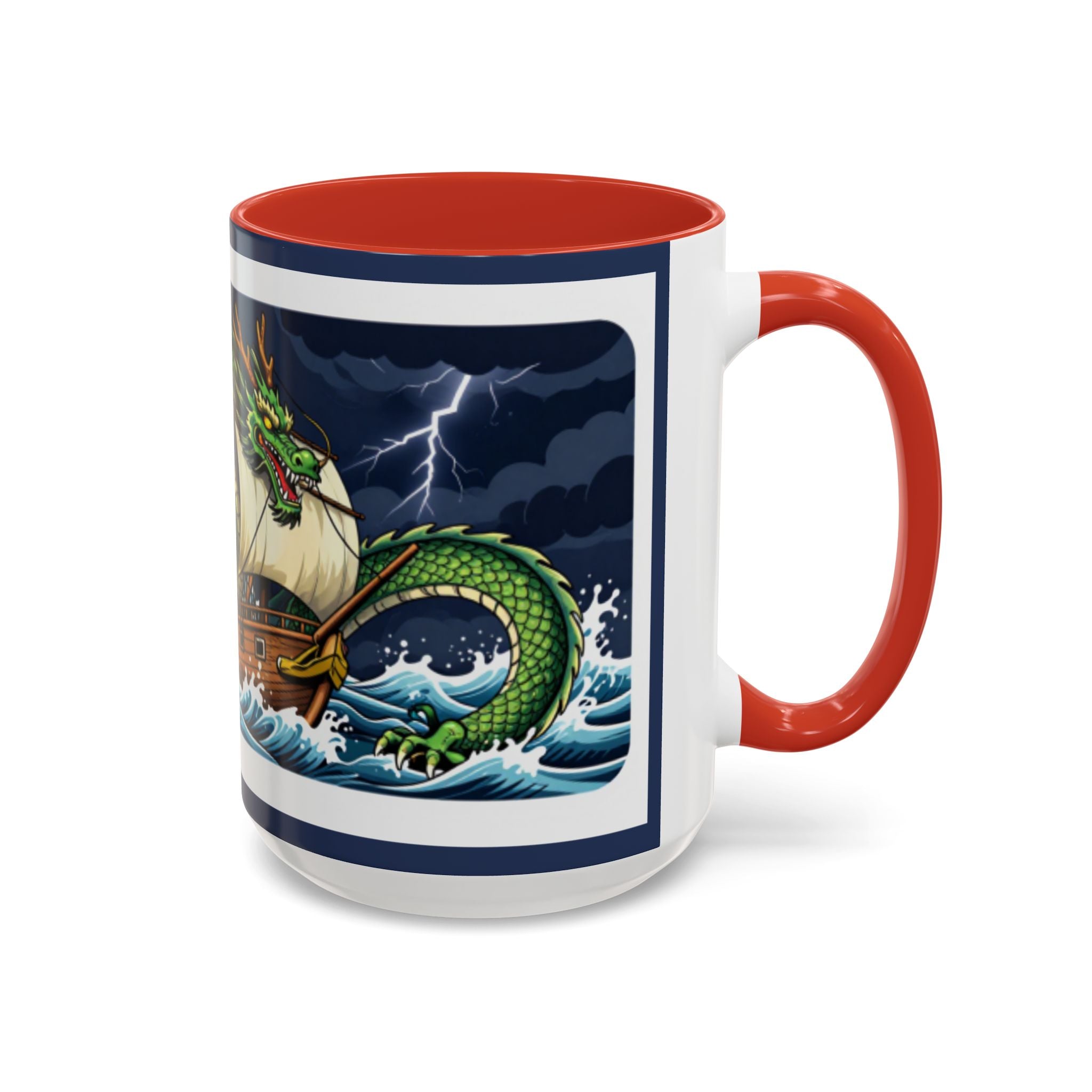 Green Dragon "Here Be Dragons" Fantasy Coffee Mug