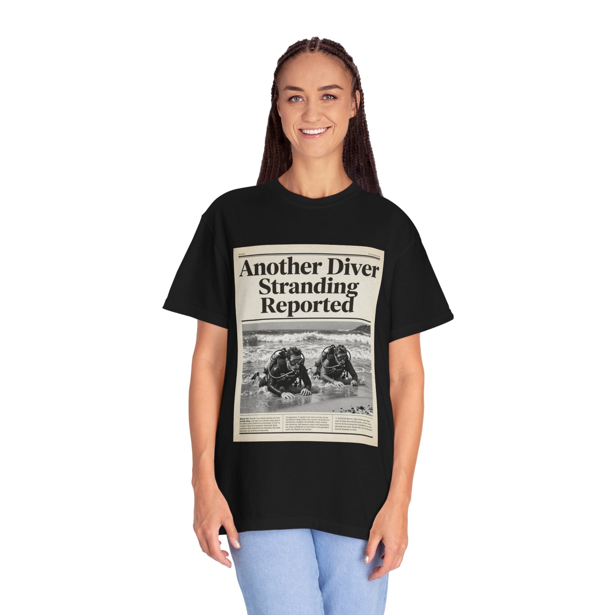 Vintage Newspaper 'Another Diver Stranding Reported' T-Shirt