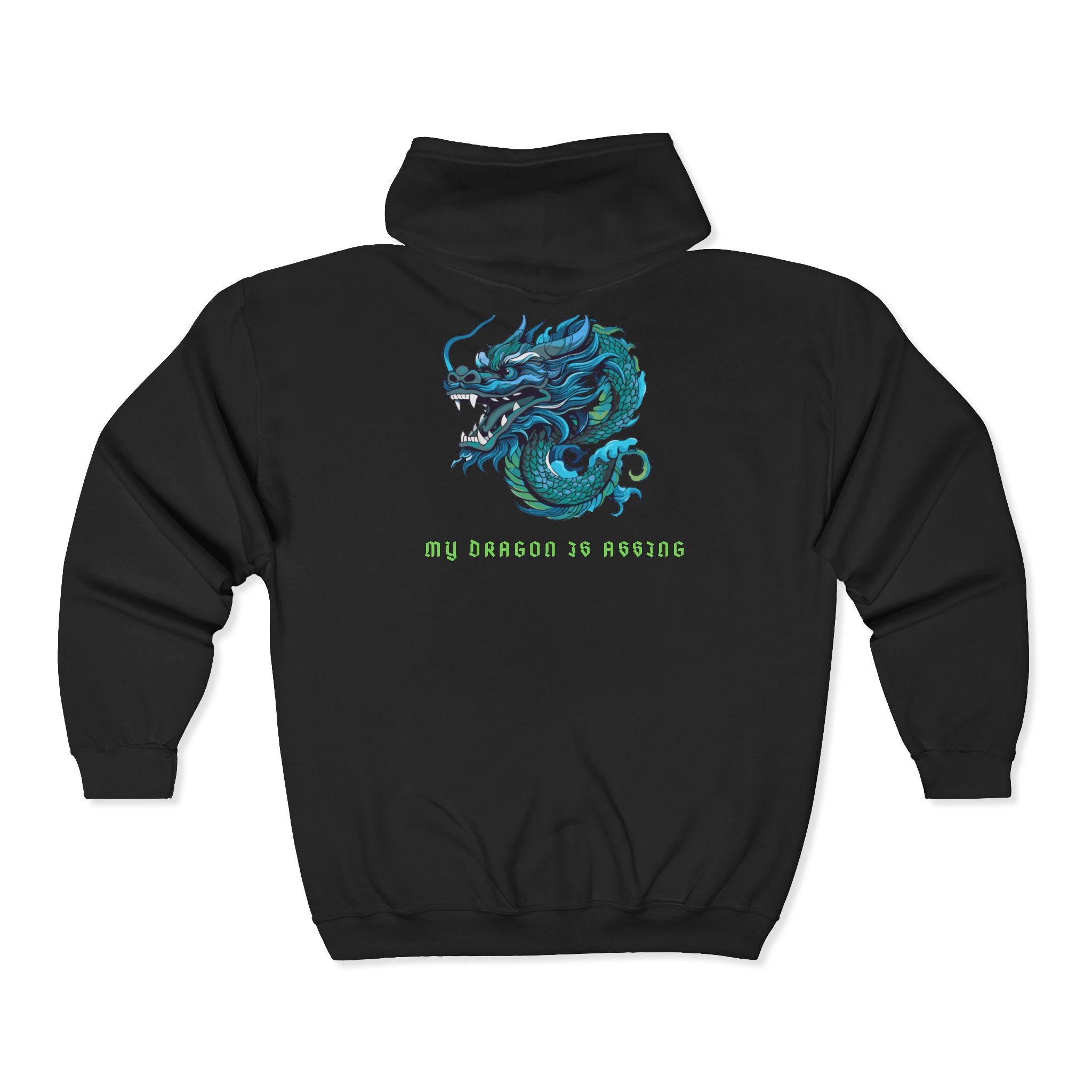 Dragon Graphic Zip Hoodie — "Heart of a Dragon" Back Print