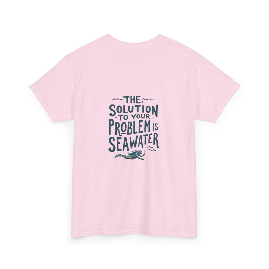 Sea Therapy T-Shirt — "The Solution to Your Problem is Seawater" Ocean Quote Tee