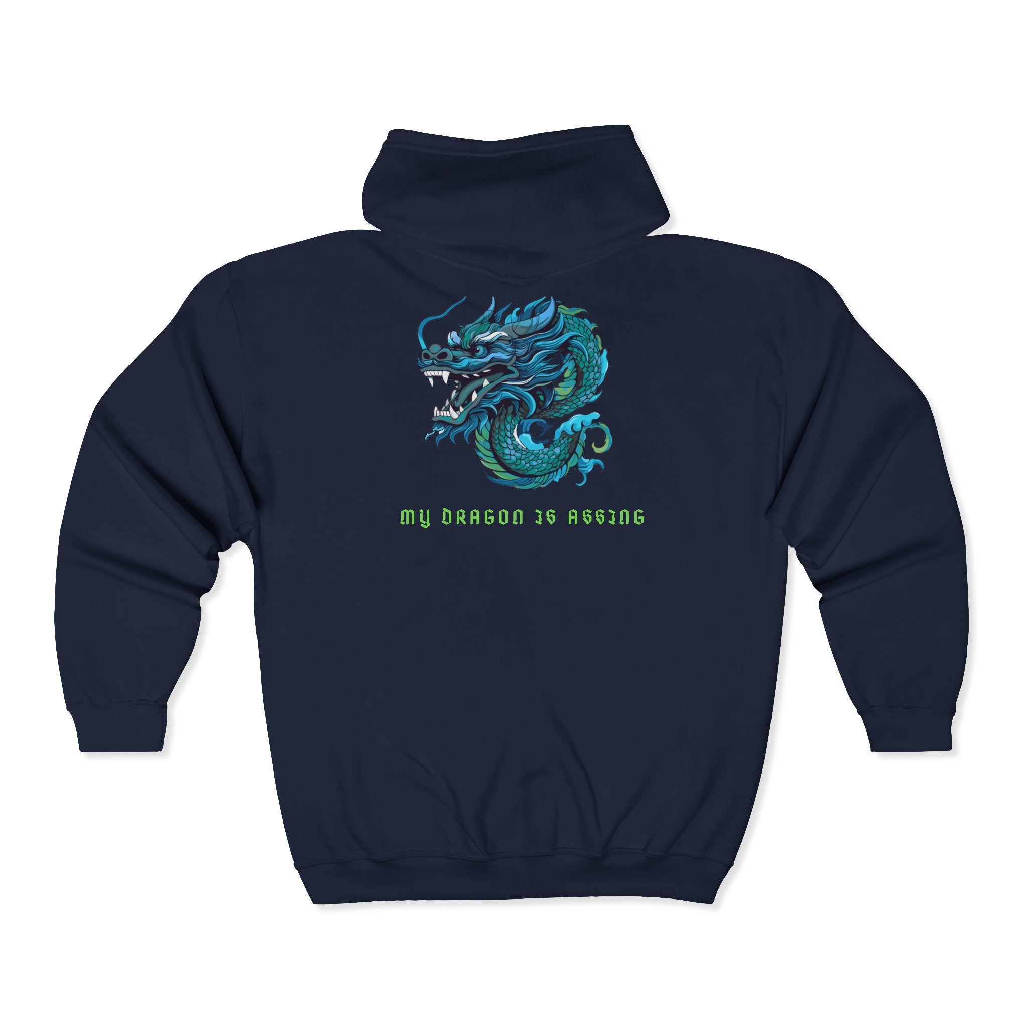 Dragon Graphic Zip Hoodie — "Heart of a Dragon" Back Print
