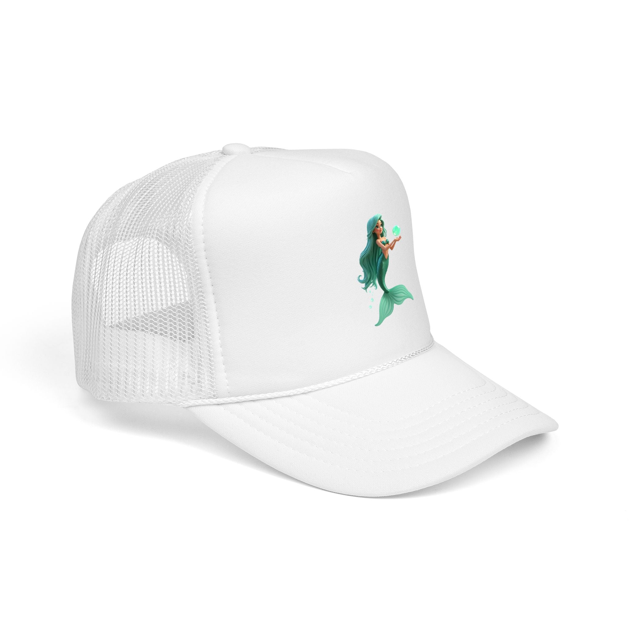 Mermaid Trucker Hat — Cute Teal Mermaid Foam Cap