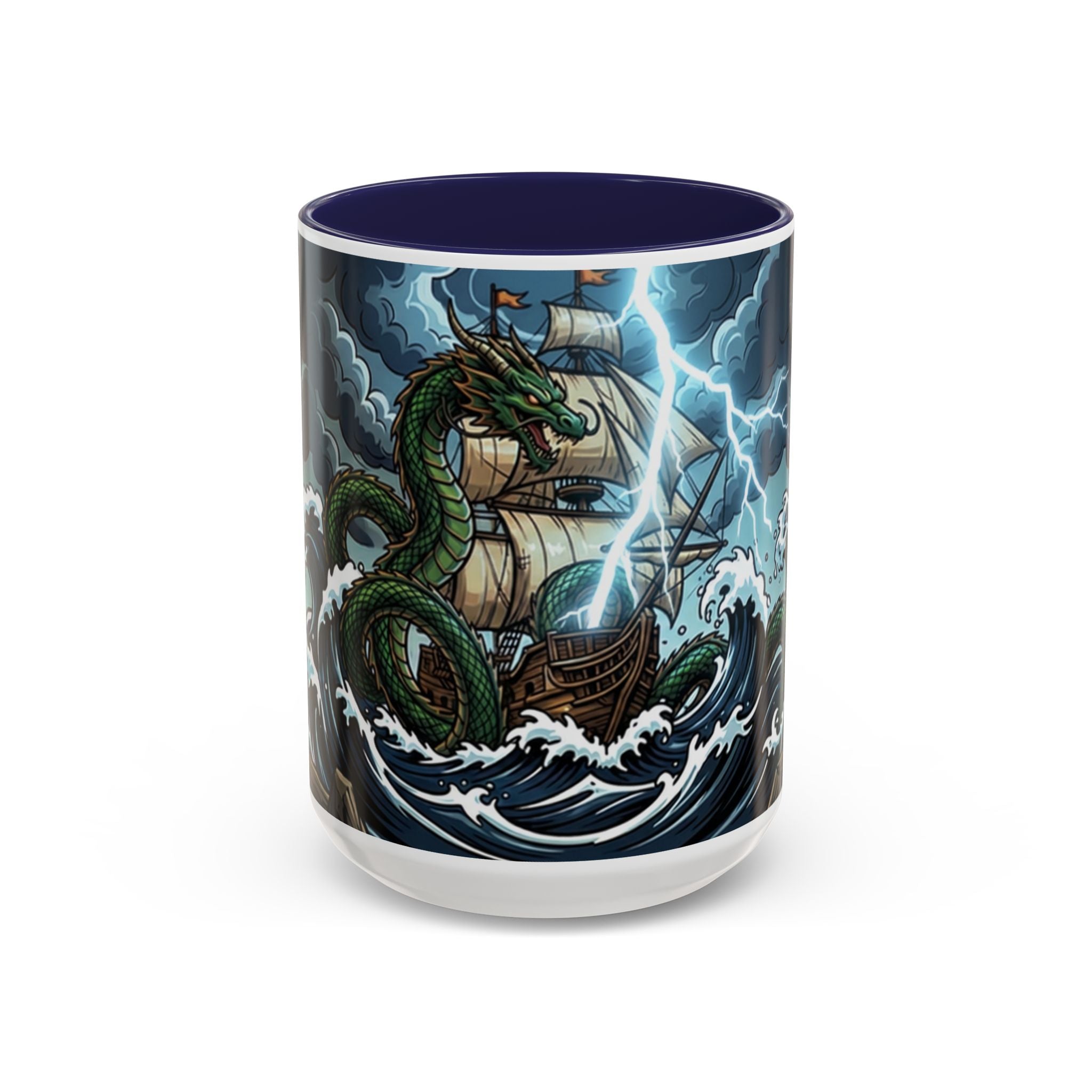 Sea Serpent Coffee Mug – Nautical Storm Art | Species Ink