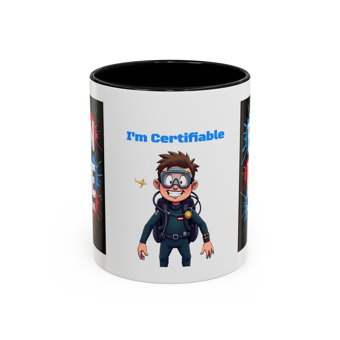 Born to Dive Coffee Mug - 'I'm Certifiable' Scuba Diver Accent Mug (11/15oz)