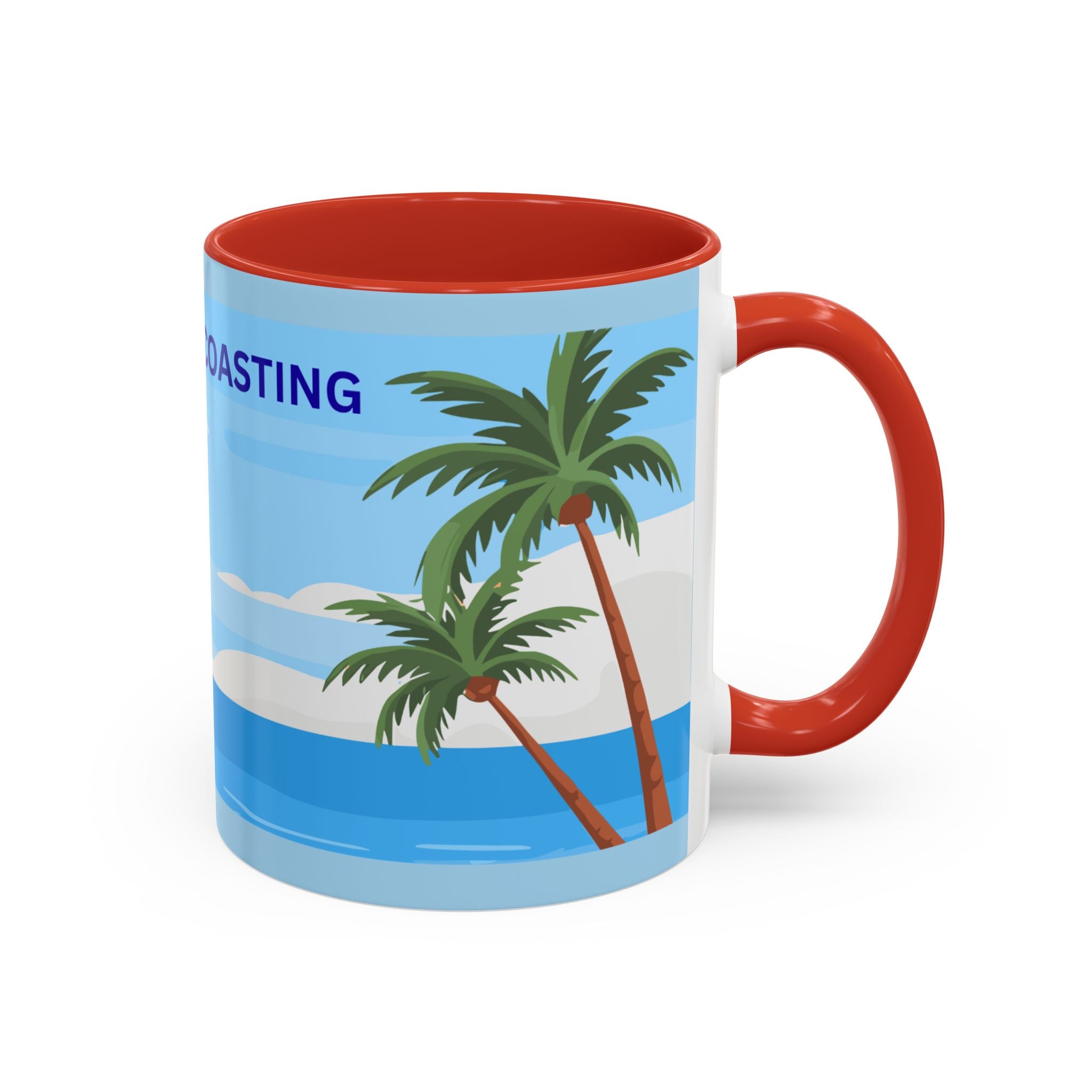 Coffee Mug — “I’m Just Coasting” Tropical Palm Beach Ceramic Accent Mug