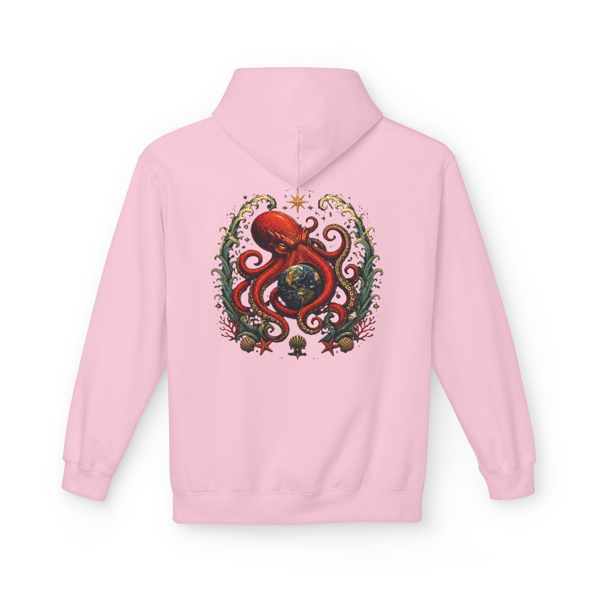 Octopus World Hug Hoodie — Nautical Ocean Conservation Graphic Hoodie