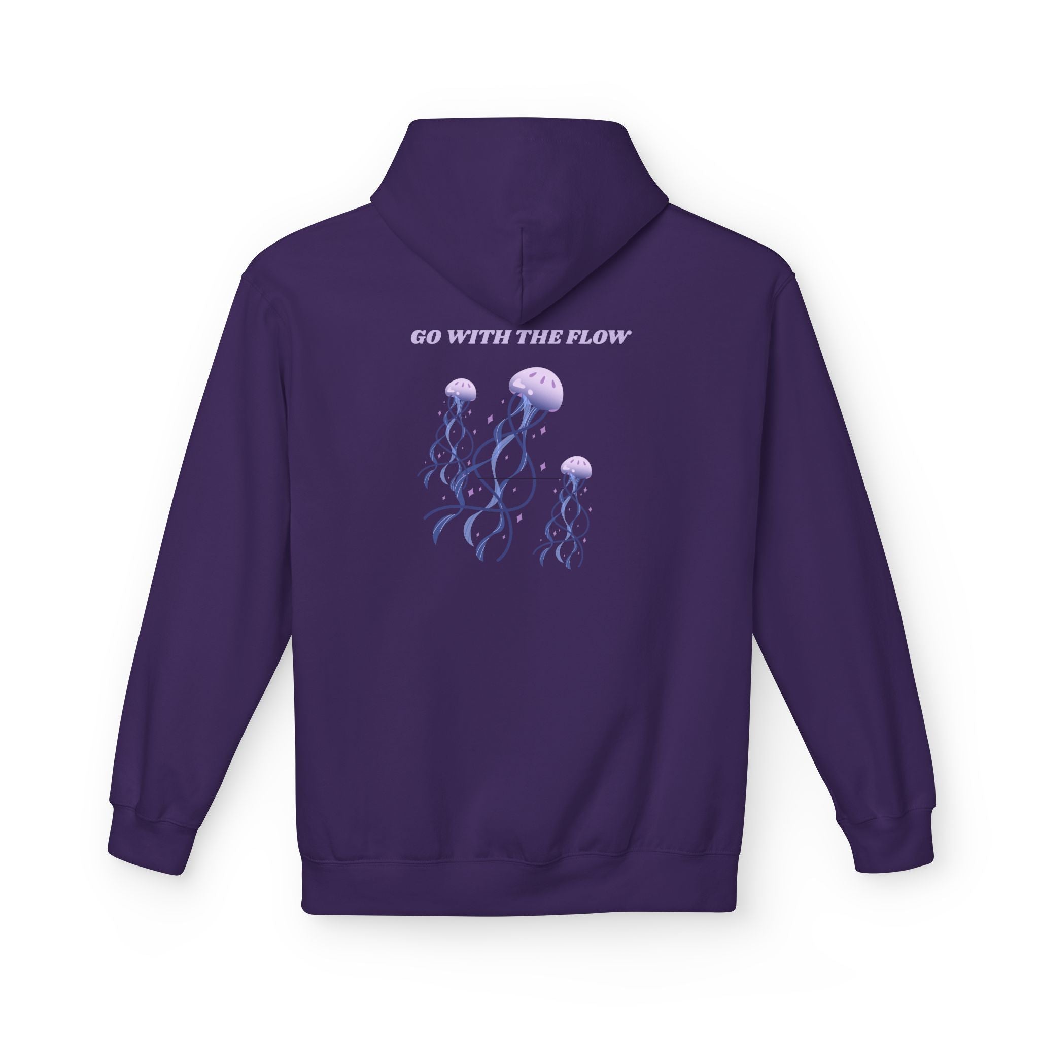 Jellyfish Flow Hoodie — "Go With The Flow" Floral Ocean Graphic