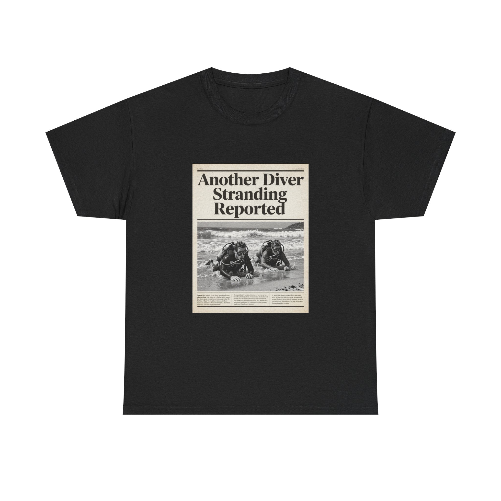 Vintage Newspaper 'Another Diver Stranding Reported' T-Shirt