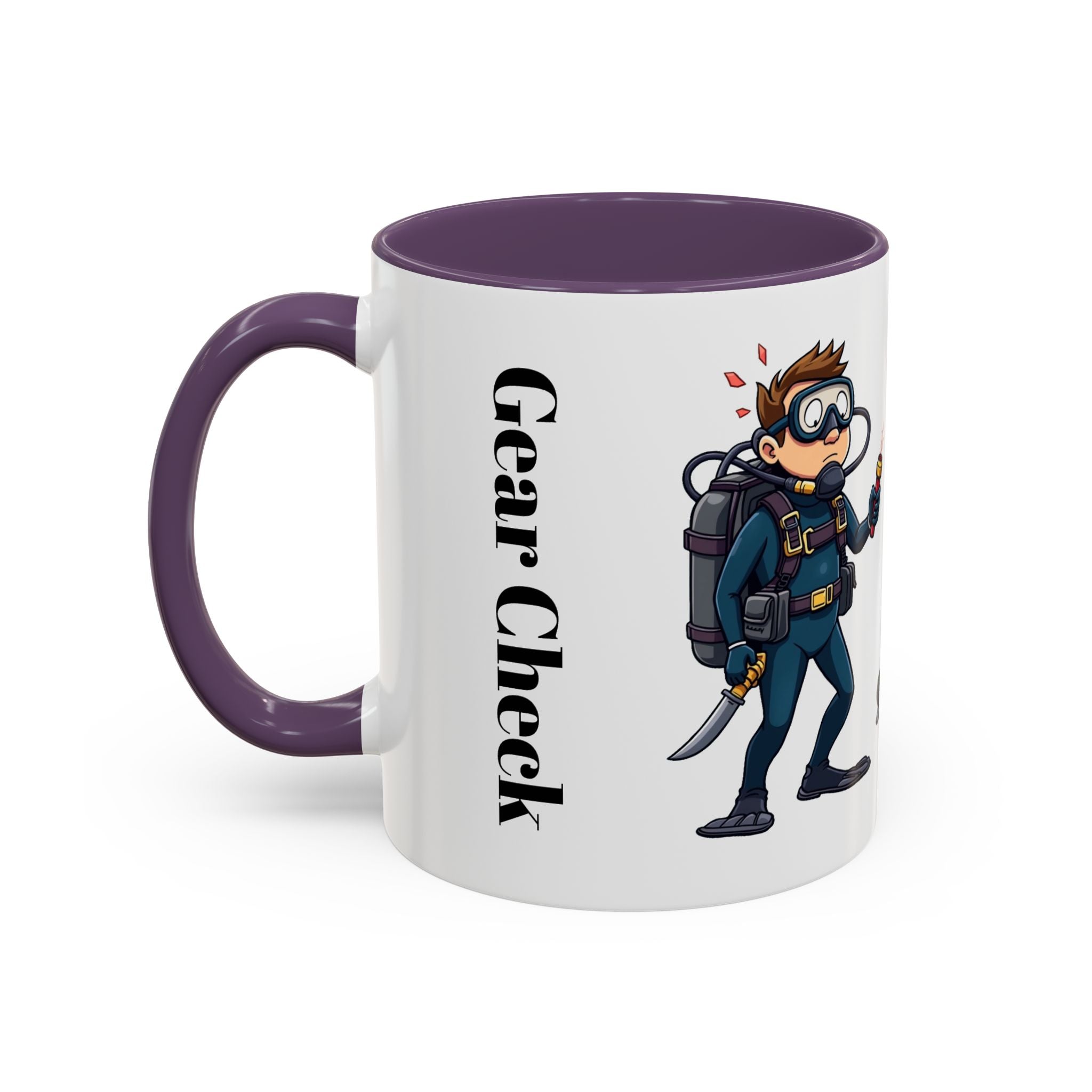Hockey 'Gear Check' Accent Coffee Mug — Funny Hockey Player Illustration (11/15oz)