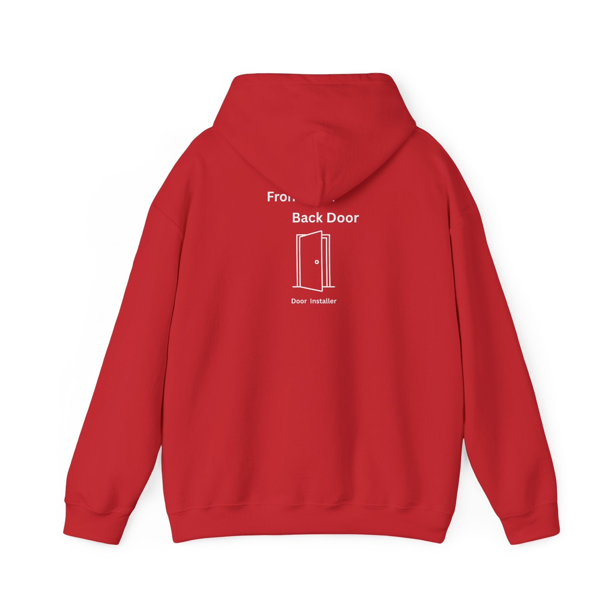 Back Door Installer Hoodie — Funny Door Installer Crewneck for Tradesmen
