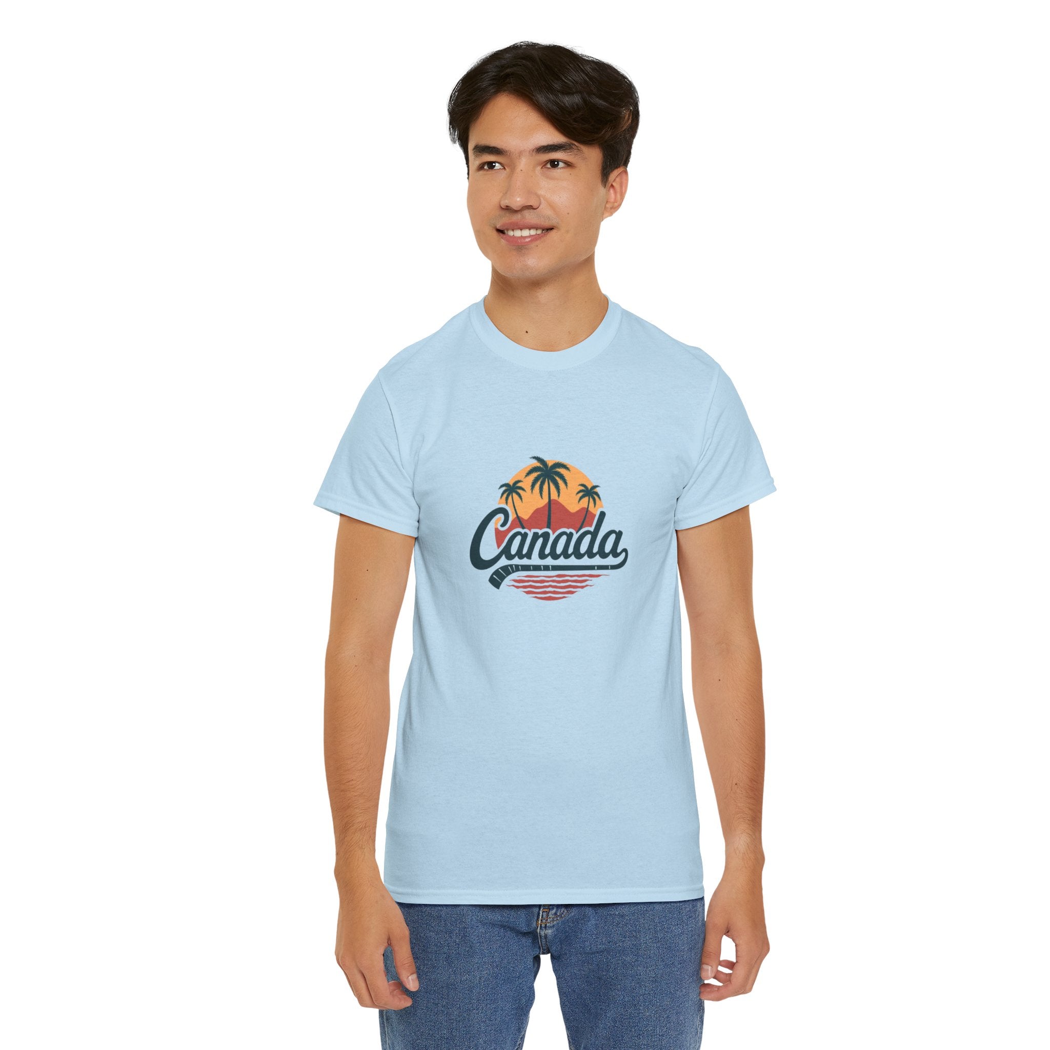 Canada Tropical Tee — Retro Palm Tree Sunset T‑Shirt