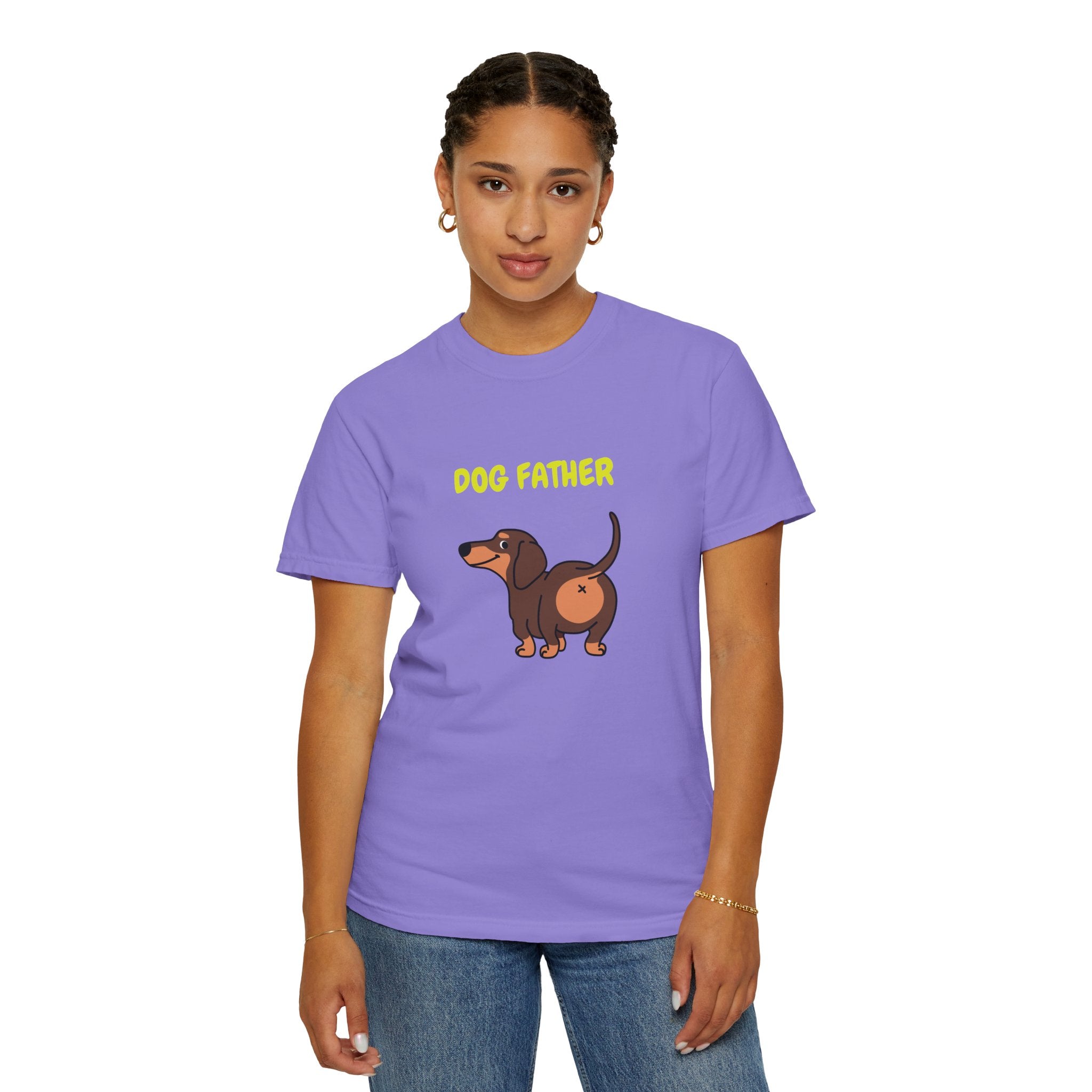 Dog Father T-Shirt – Cute Dachshund Graphic Tee for Dog Dads, Father’s Day Gift
