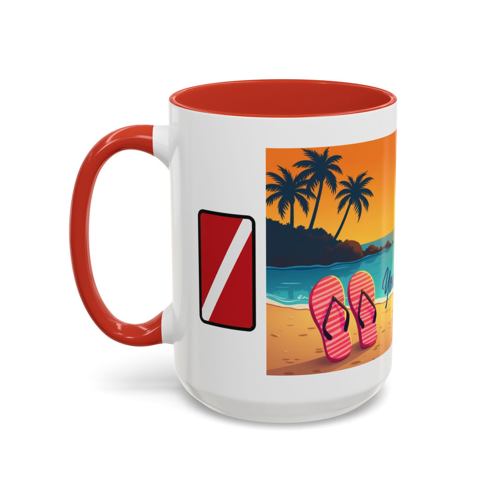 Diver's Sunset Accent Coffee Mug — Beach Scuba Dive Graphic (11/15oz)