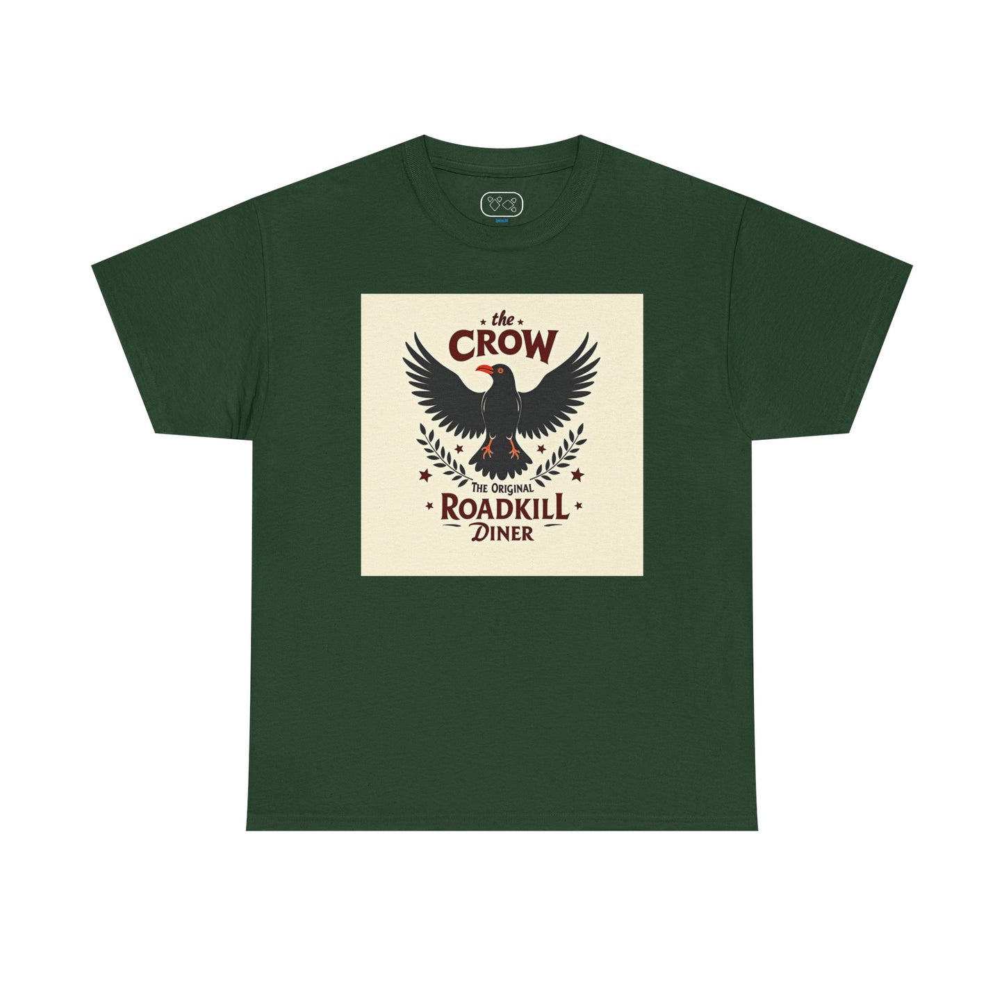 Crow Roadkill Diner T-Shirt — Retro Raven Graphic Tee