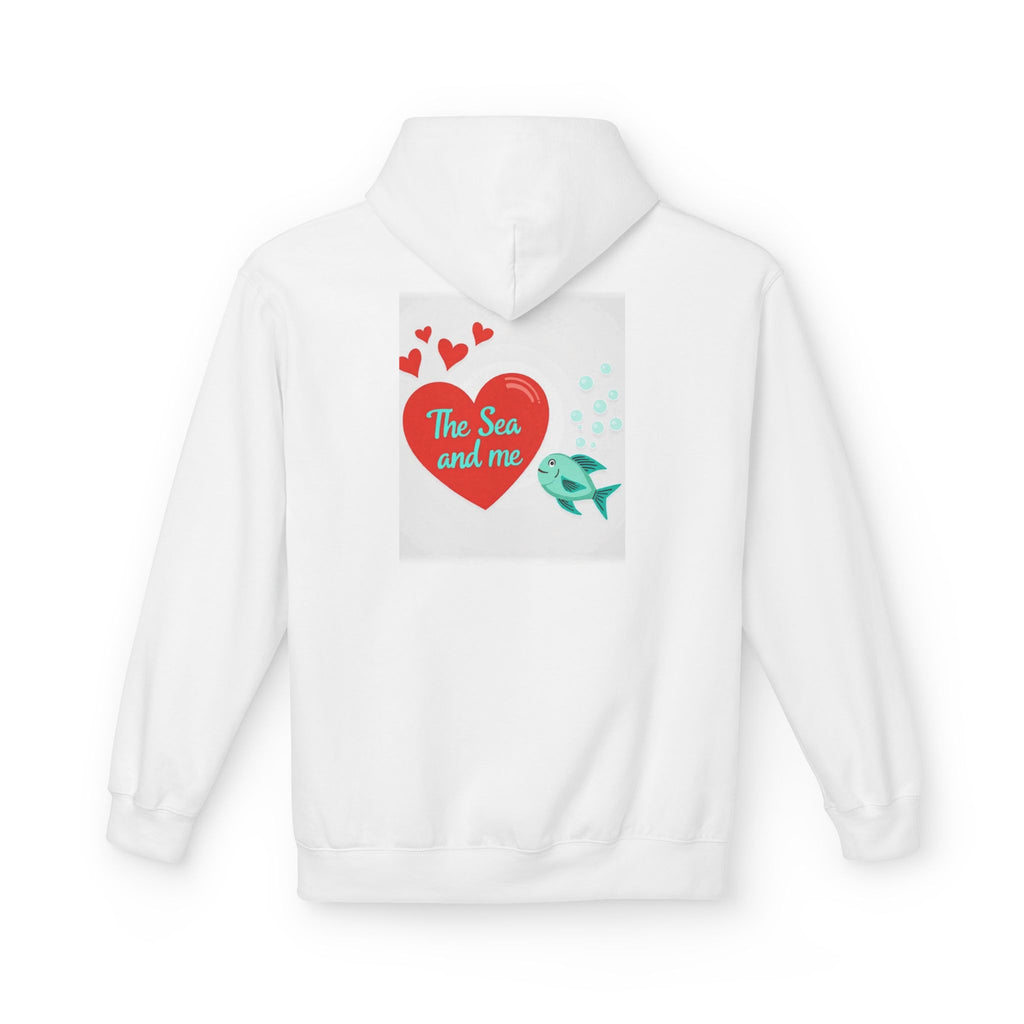 Sea and Me Hoodie — Cute Heart & Fish Graphic Pullover