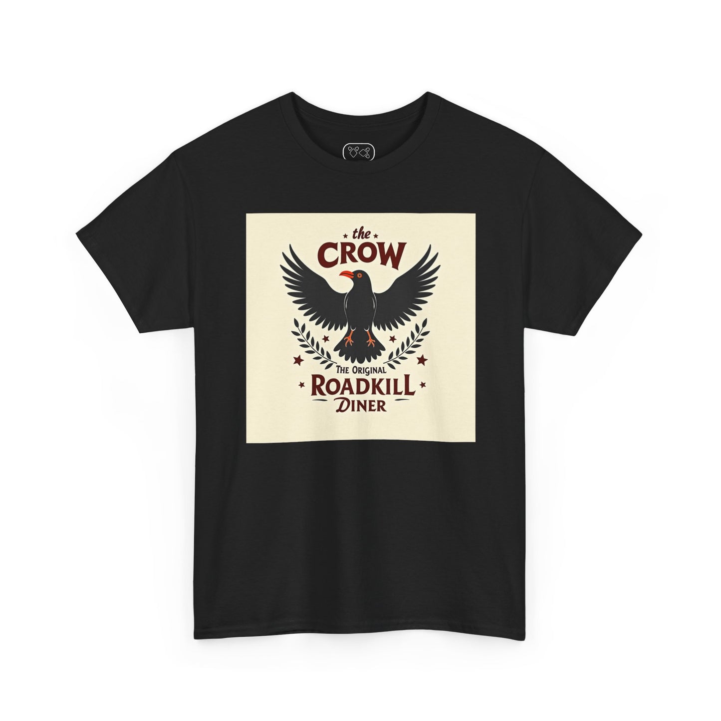 Crow Roadkill Diner T-Shirt — Retro Raven Graphic Tee