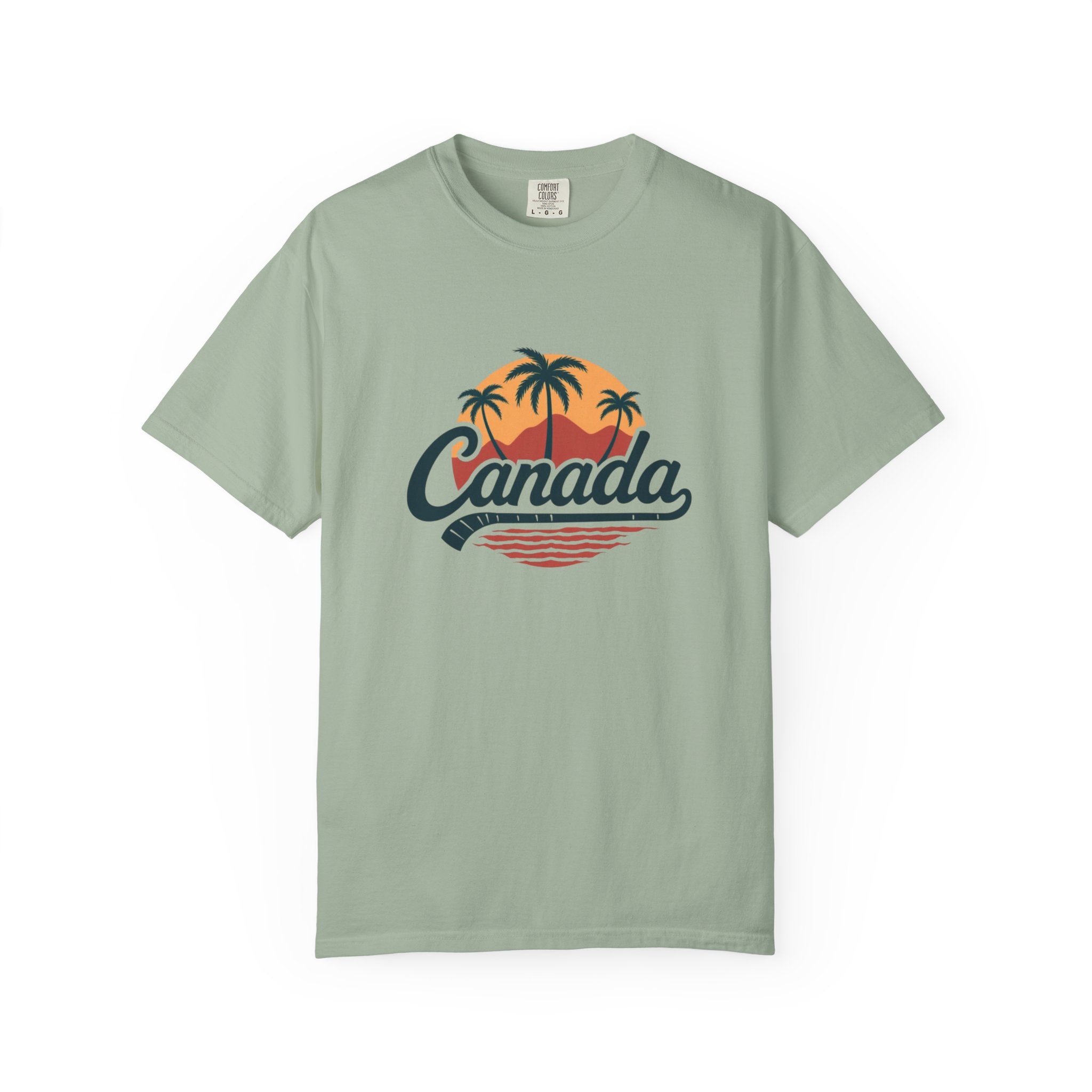 Canada Tropical Tee — Retro Palm Tree Sunset T‑Shirt