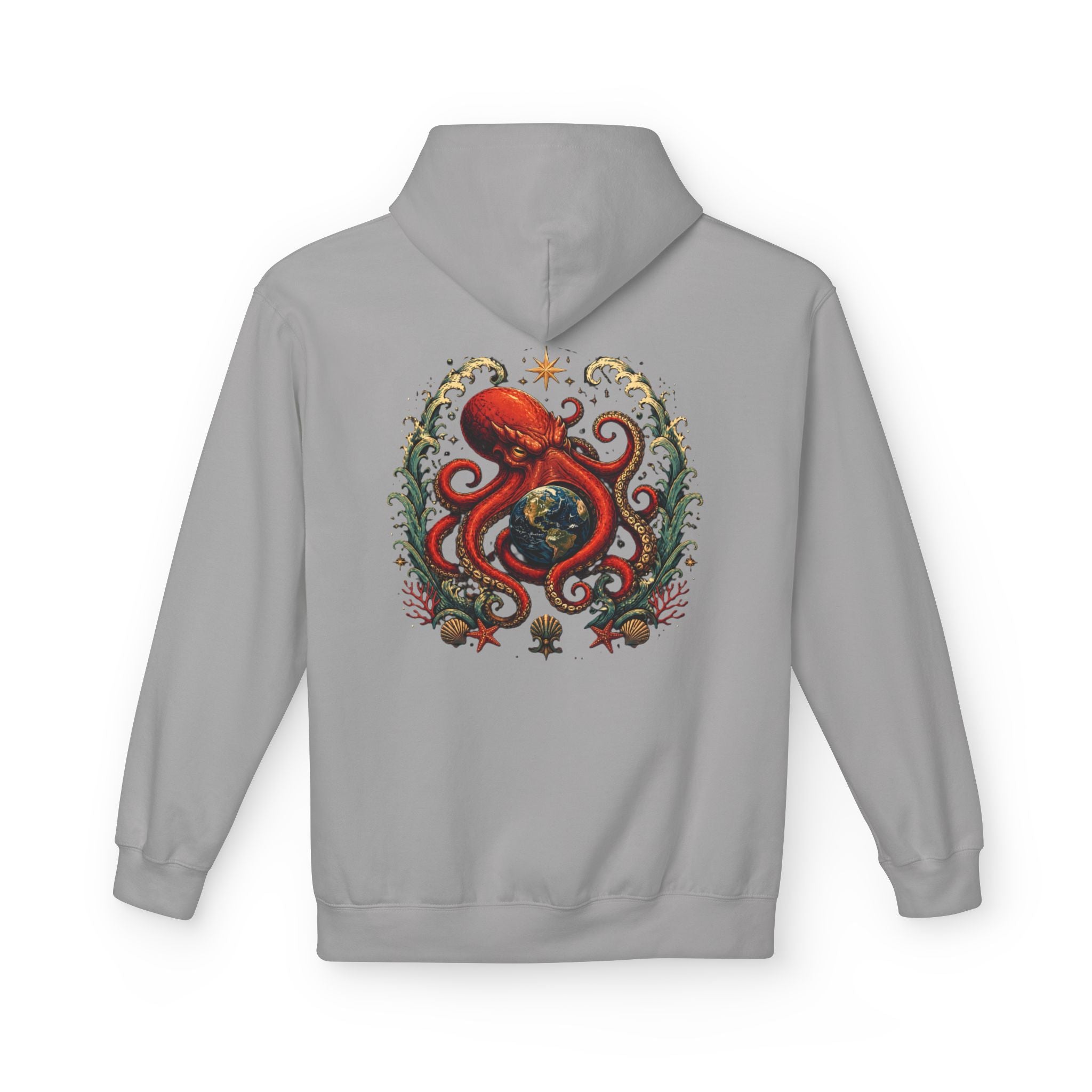 Octopus World Hug Hoodie — Nautical Ocean Conservation Graphic Hoodie