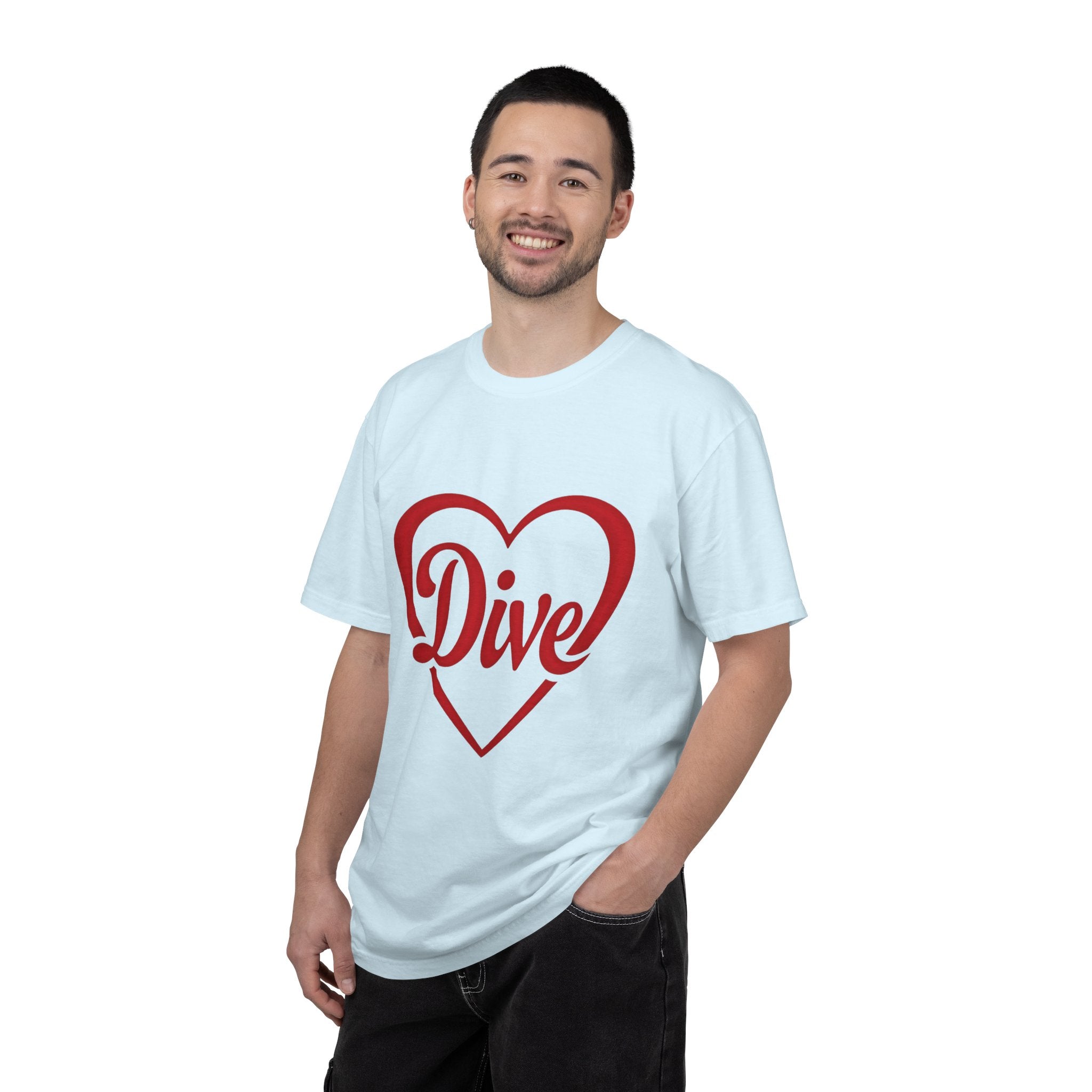 Dive Heart T-Shirt – Red Script Swim/Dive Team Tee