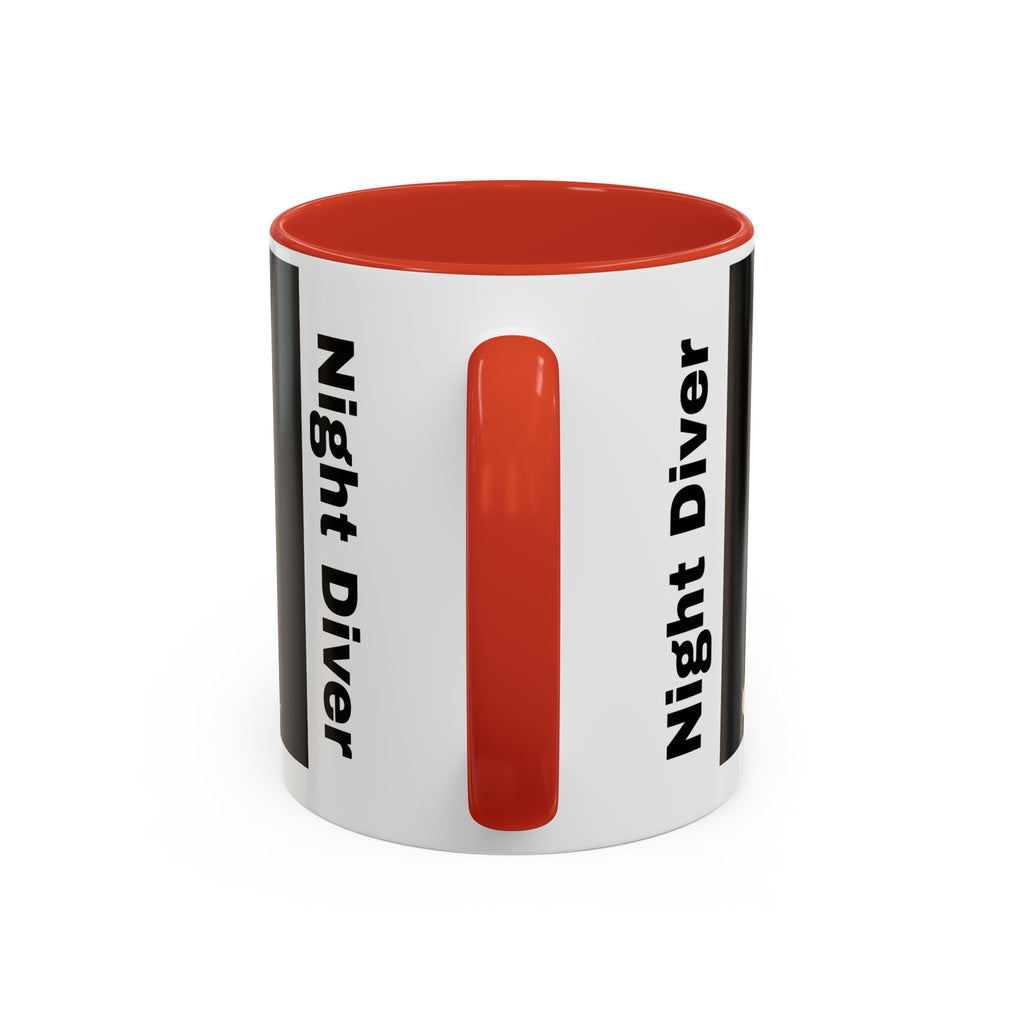 Night Diver Coffee Mug — Scuba Diver Graphic Accent Mug (11/15oz)
