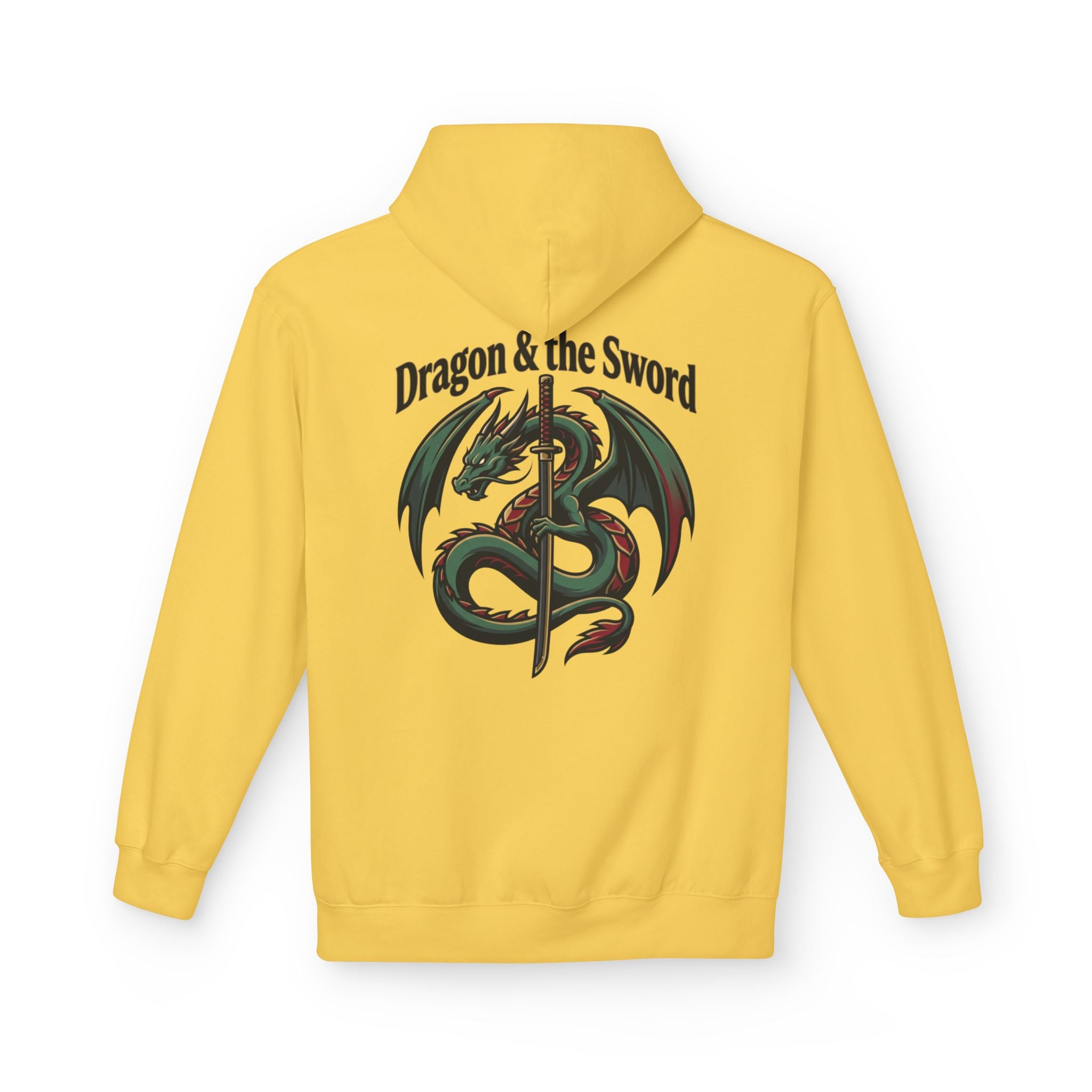 Dragon & the Sword Hoodie — Medieval Fantasy Dragon Graphic Pullover