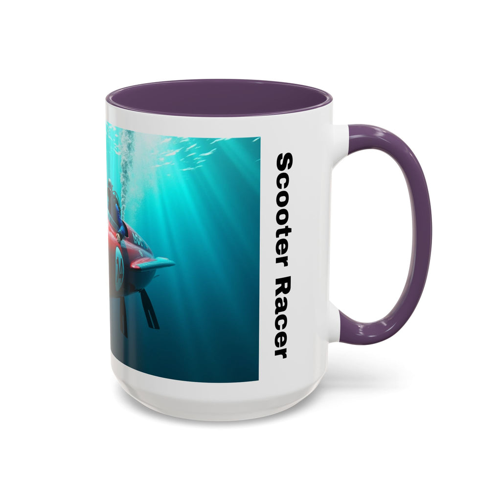 Scooter Racer Coffee Mug — Underwater Sea Scooter Racing Design (11/15oz)