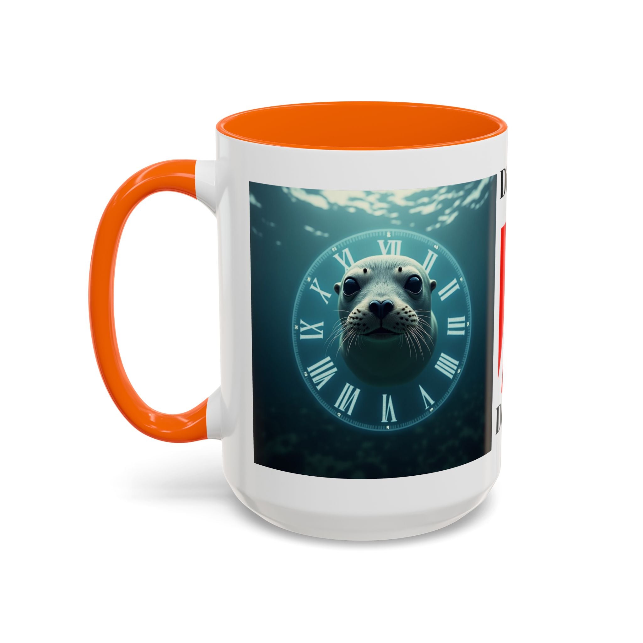 Seal Clock Accent Coffee Mug — Nautical Ocean Animal Coffee Cup (11/15 oz)