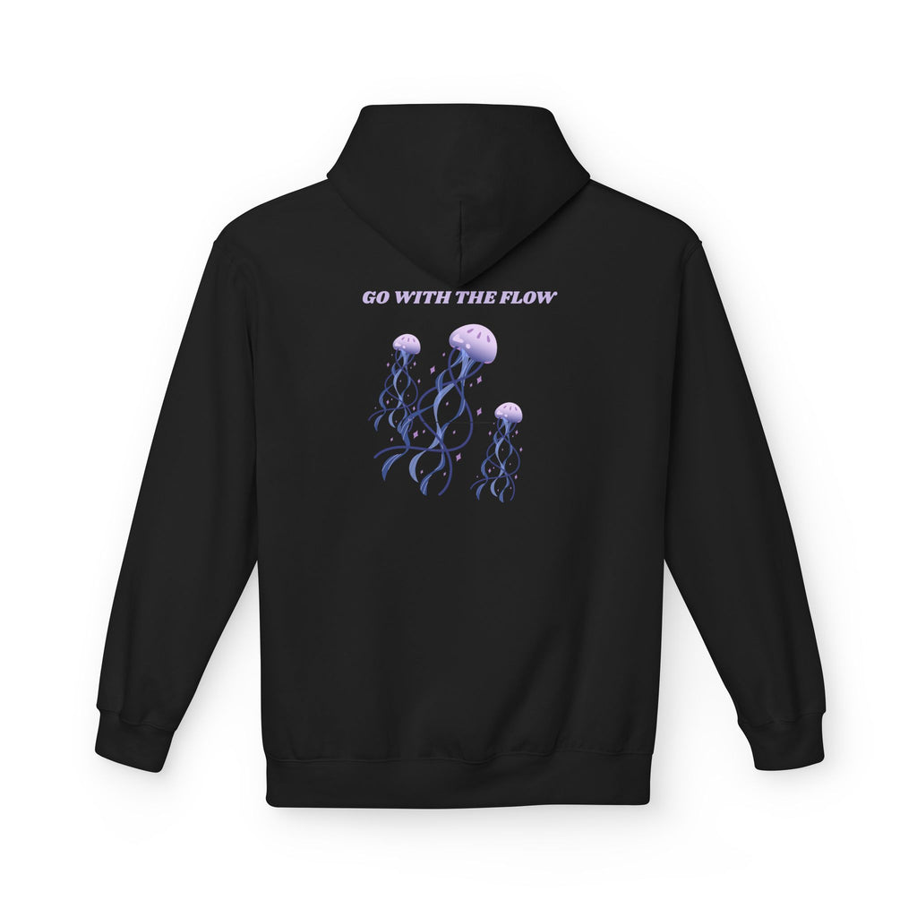 Jellyfish Flow Hoodie — "Go With The Flow" Floral Ocean Graphic