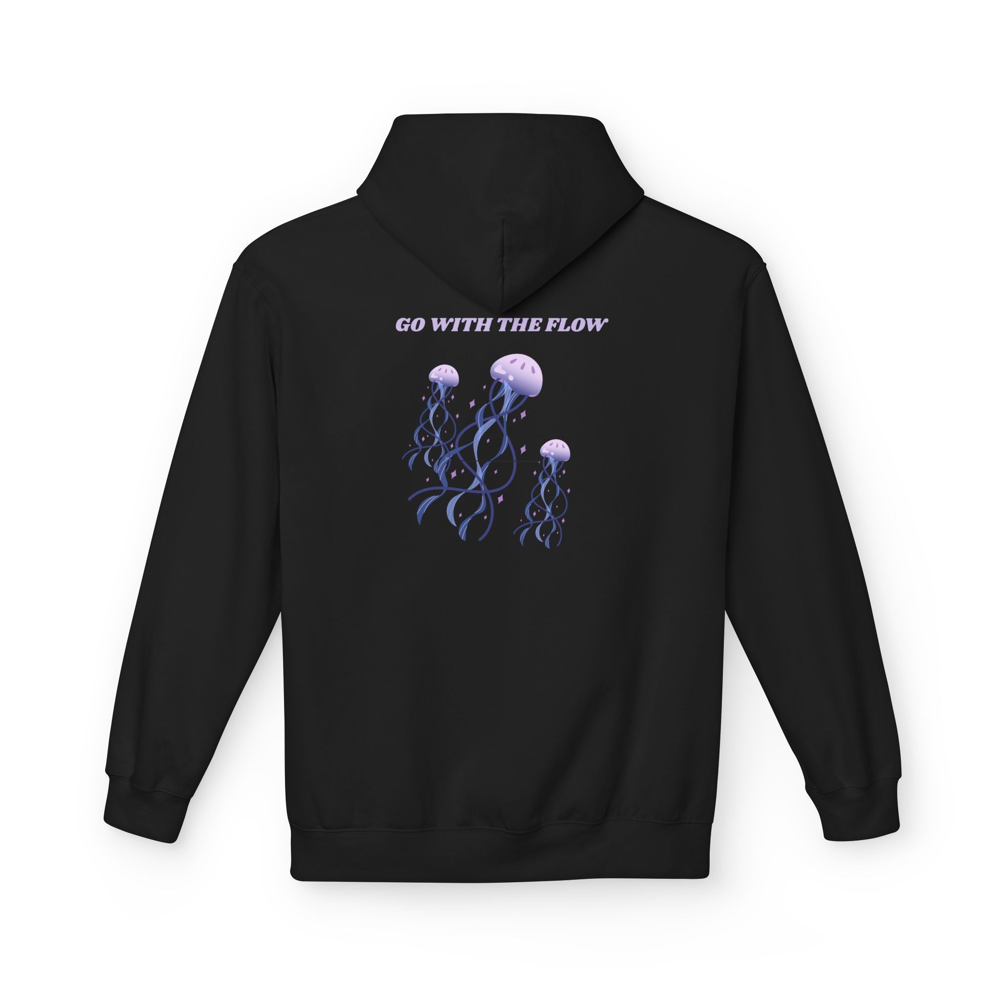 Jellyfish Flow Hoodie — "Go With The Flow" Floral Ocean Graphic