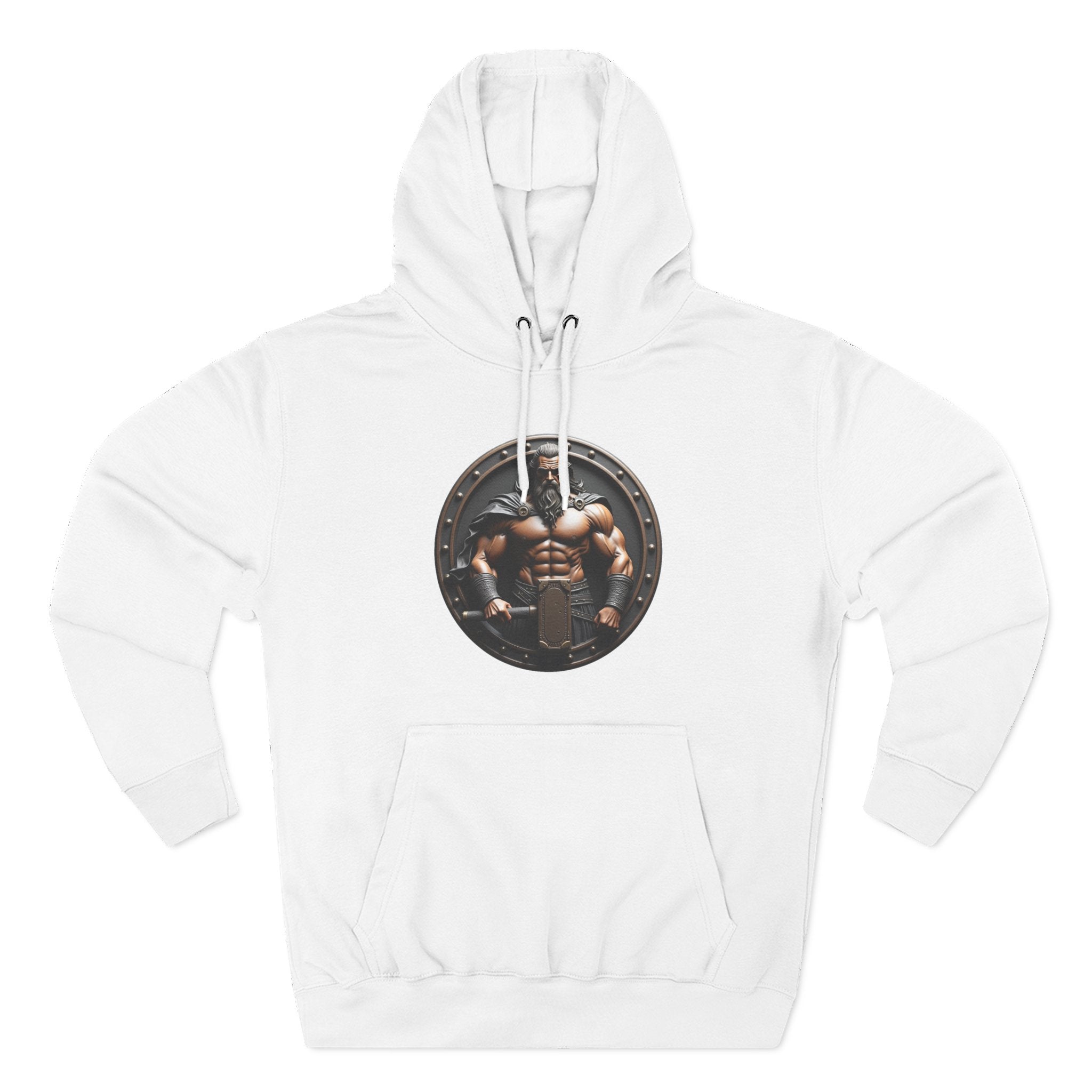 Viking Warrior Shield Hoodie — Muscular Norse Mythology Graphic Hoodie