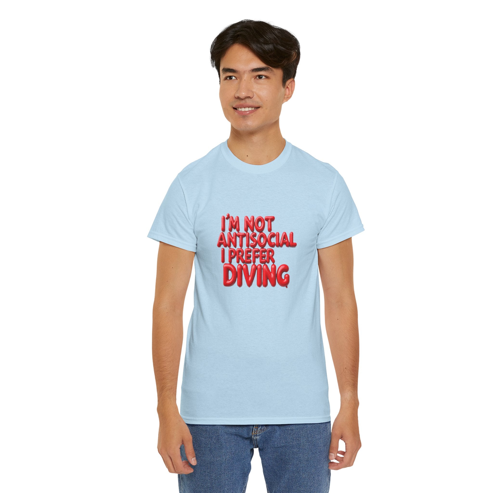 Diving T-Shirt – "I'm Not Antisocial I Prefer Diving" Graphic Tee