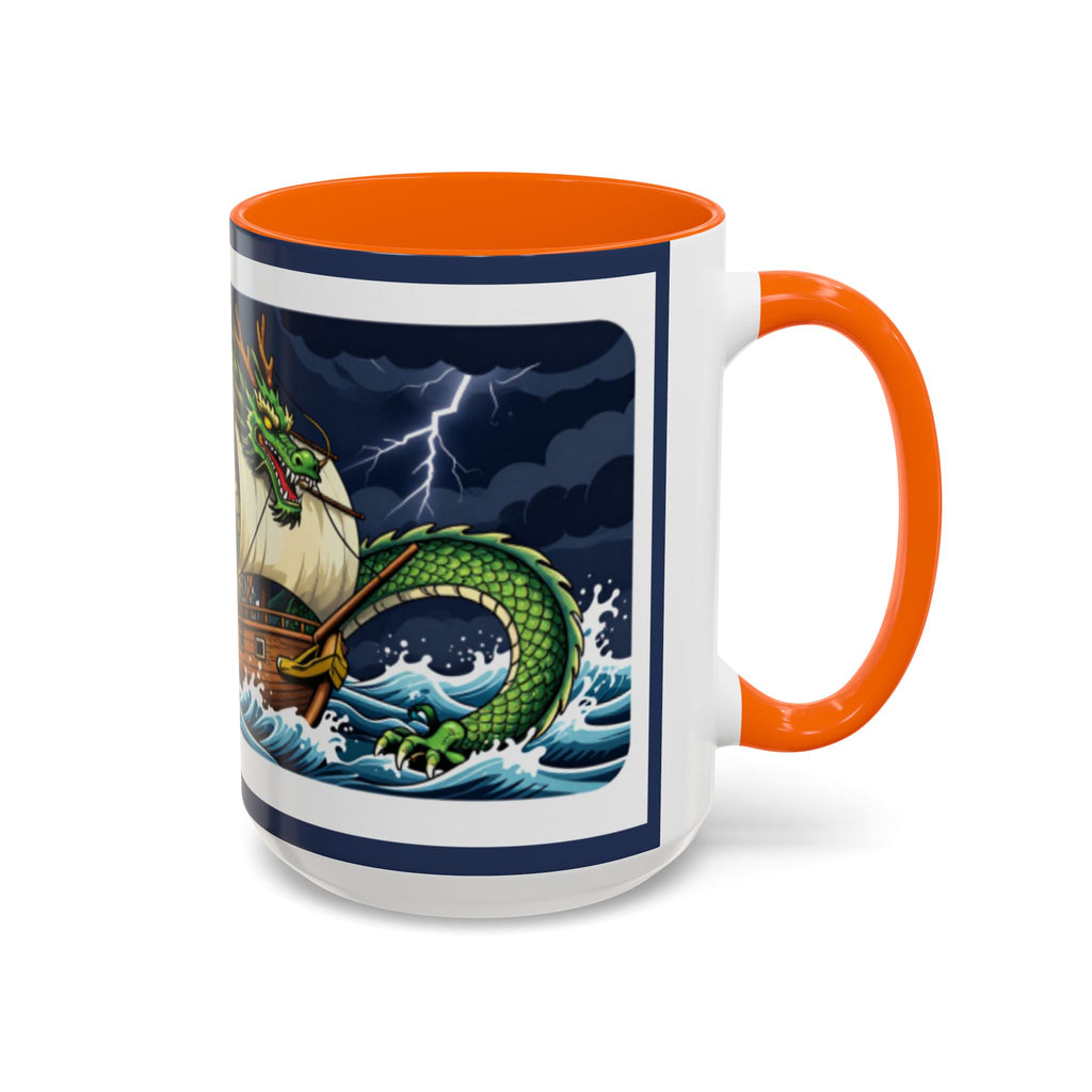 Green Dragon "Here Be Dragons" Fantasy Coffee Mug