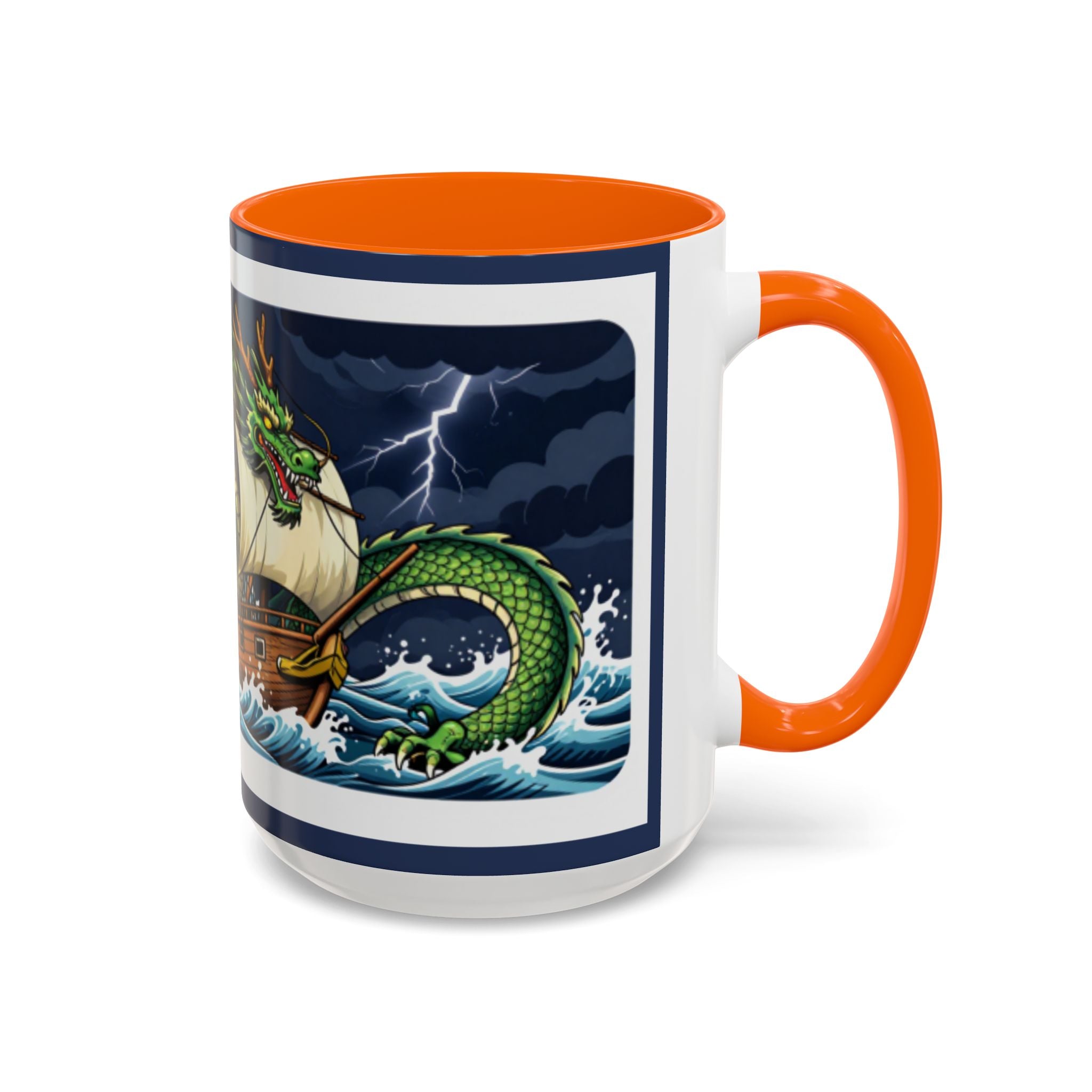 Green Dragon "Here Be Dragons" Fantasy Coffee Mug
