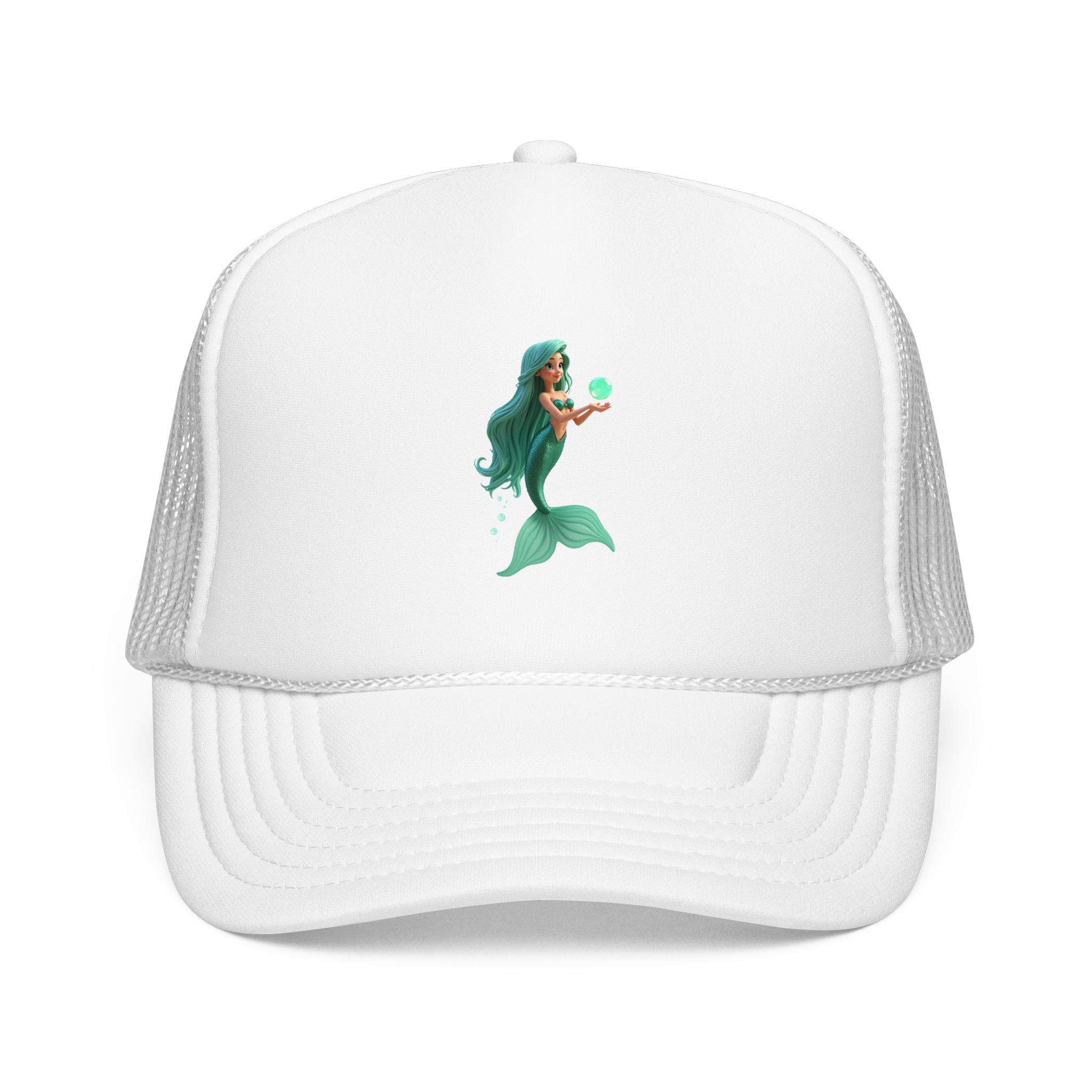 Mermaid Trucker Hat — Cute Teal Mermaid Foam Cap
