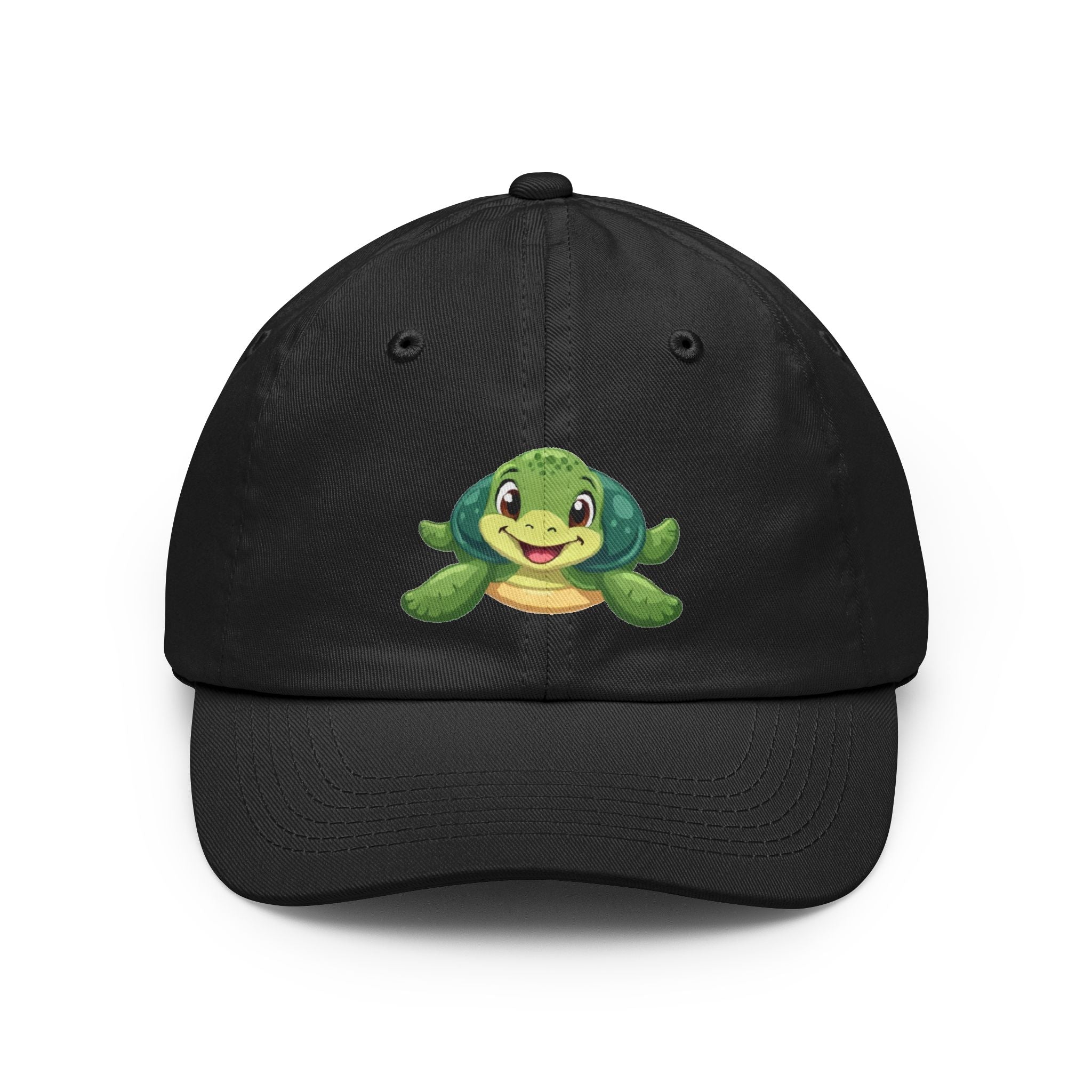 Cute Turtle Dad Hat — Embroidered Smiling Sea Turtle Cap for Kids & Adults
