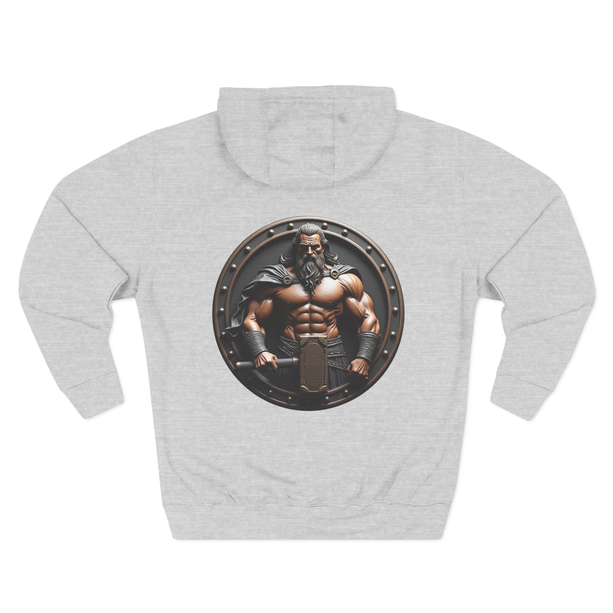 Viking Warrior Shield Hoodie — Muscular Norse Mythology Graphic Hoodie