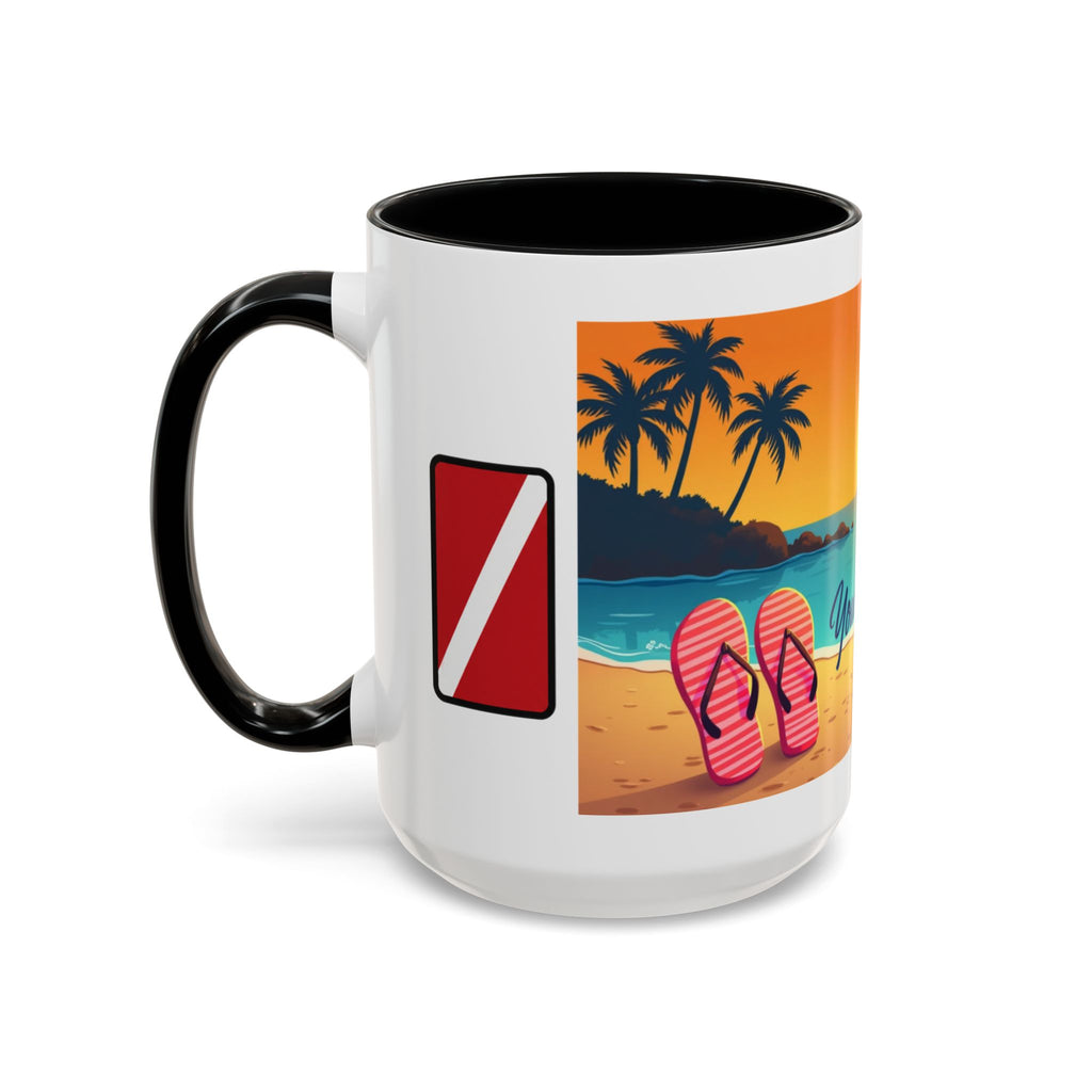 Diver's Sunset Accent Coffee Mug — Beach Scuba Dive Graphic (11/15oz)