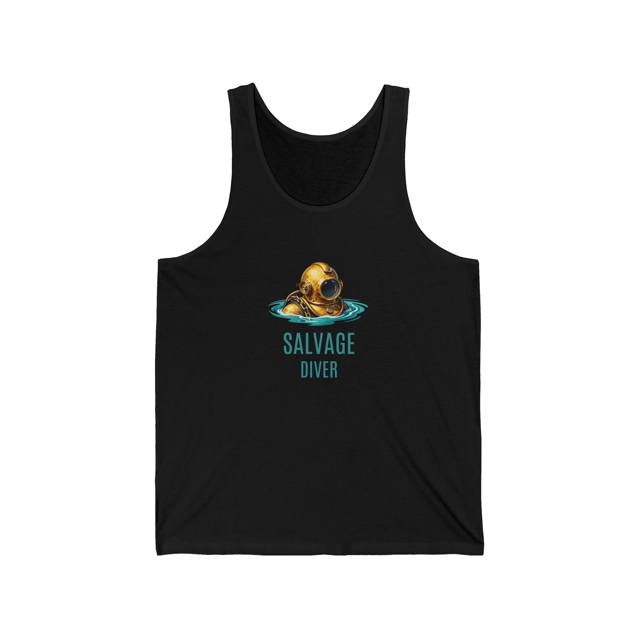 Salvage Diver Tank Top — Vintage Diving Helmet Graphic Beach Shirt