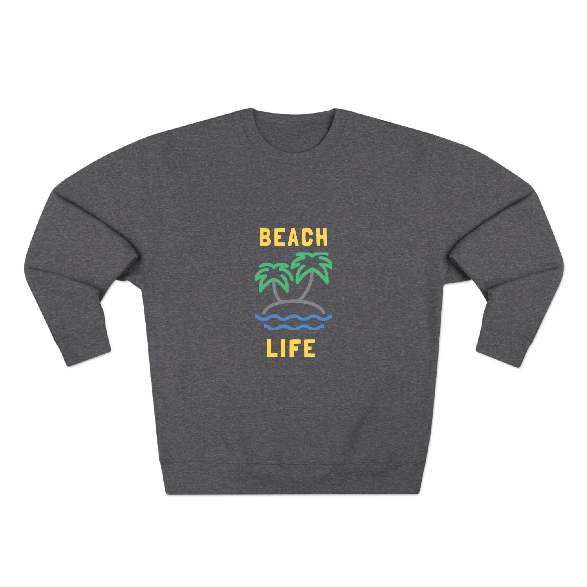 Beach Life Crewneck Sweatshirt — Palm Tree Island Graphic