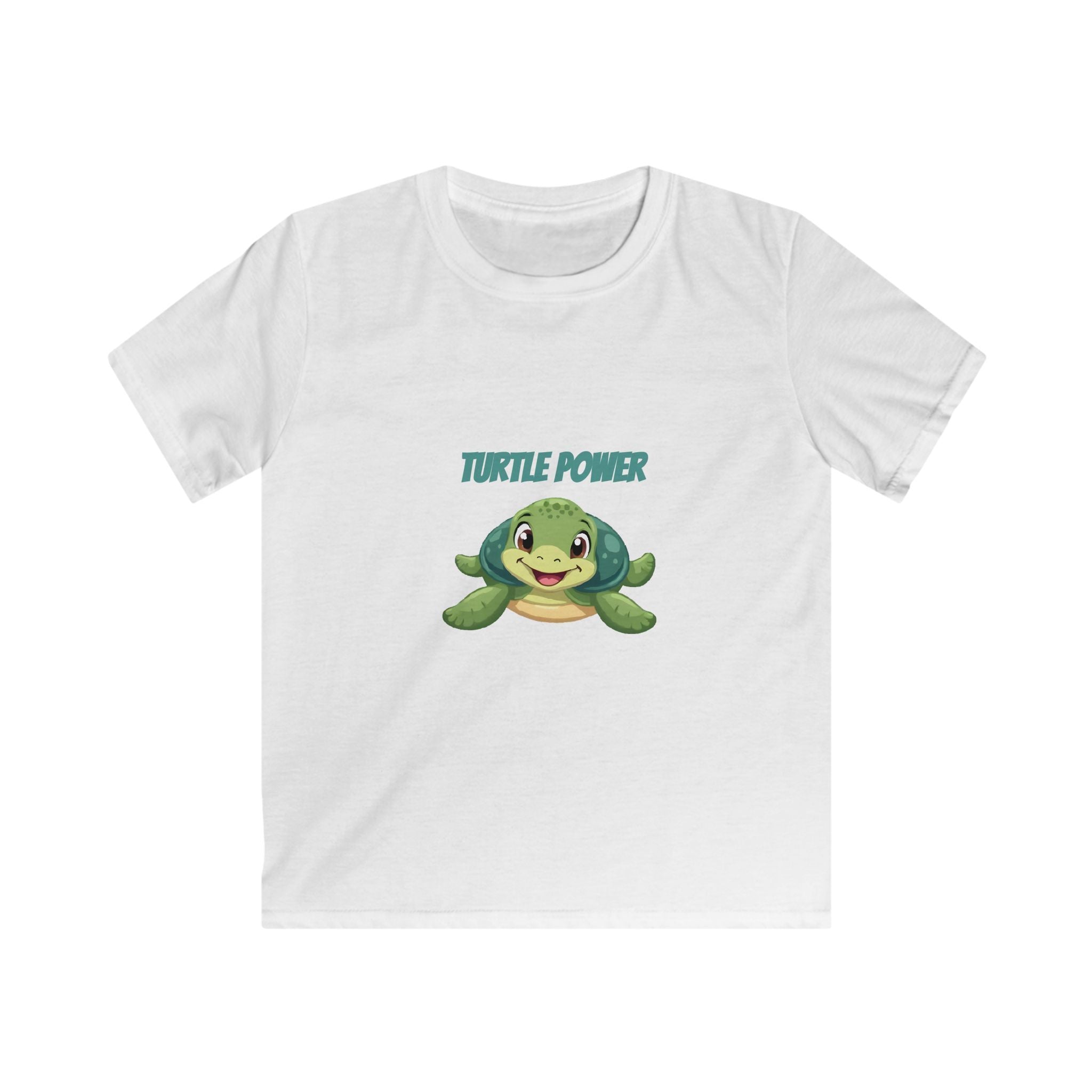 Kids Turtle Power Tee — Cute Green Turtle Graphic Shirt for Boys & Girls