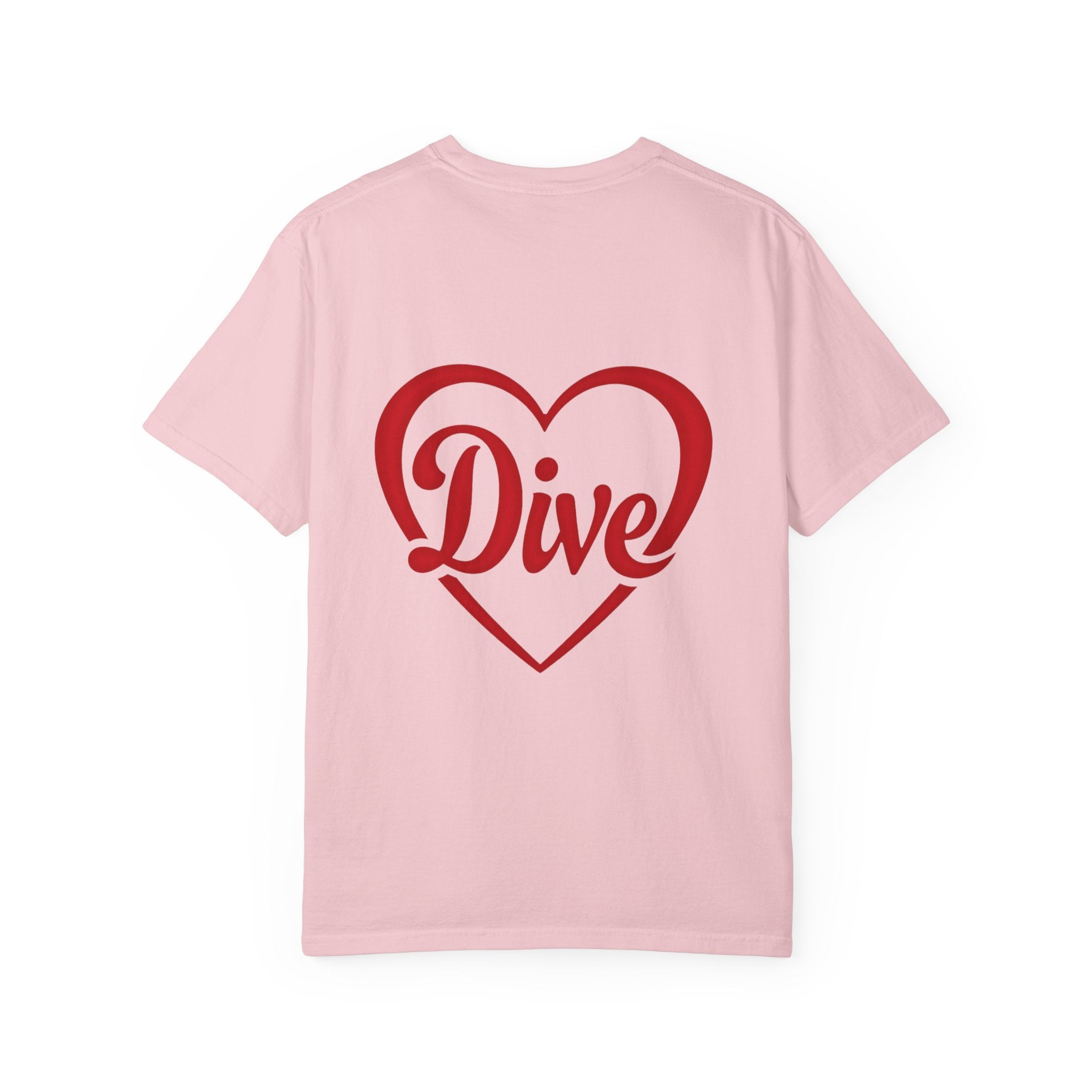 Dive Heart T-Shirt – Red Script Swim/Dive Team Tee