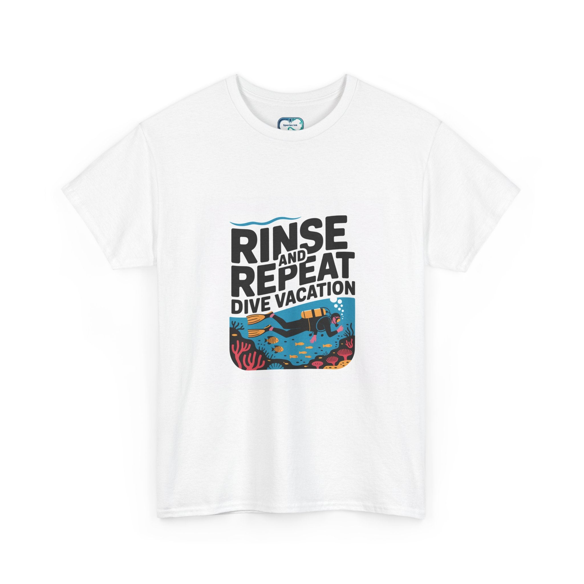 Rinse and Repeat Scuba Tee — Retro Dive Vacation Graphic T-Shirt