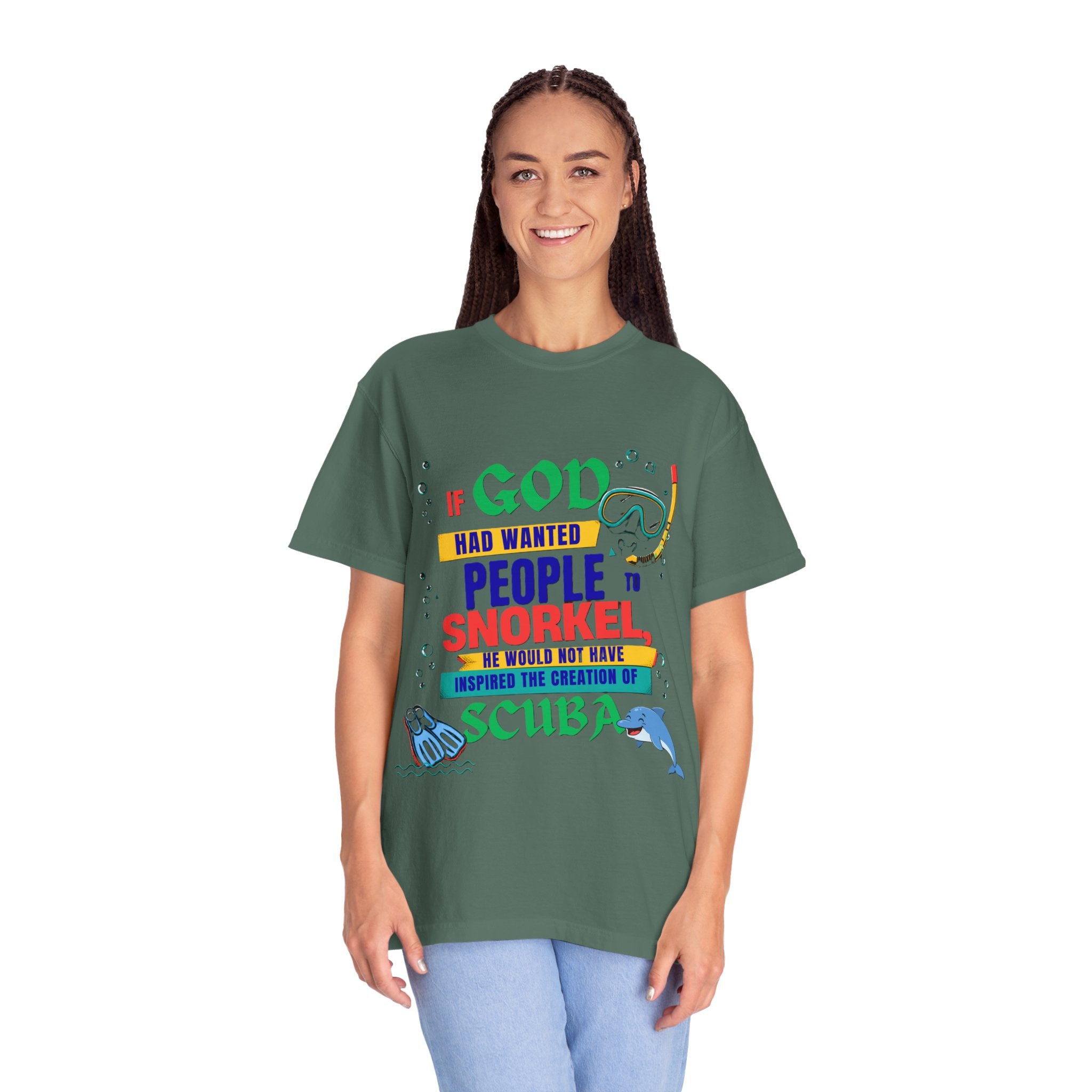 Snorkel & Scuba T-Shirt — "If God Had Wanted People to Snorkel…" Graphic Tee for Divers & Ocean Lovers