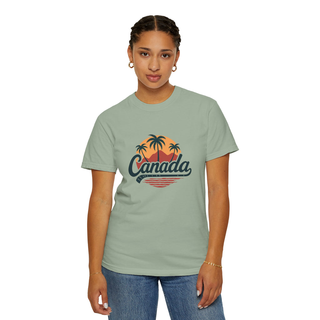 Canada Tropical Tee — Retro Palm Tree Sunset T‑Shirt