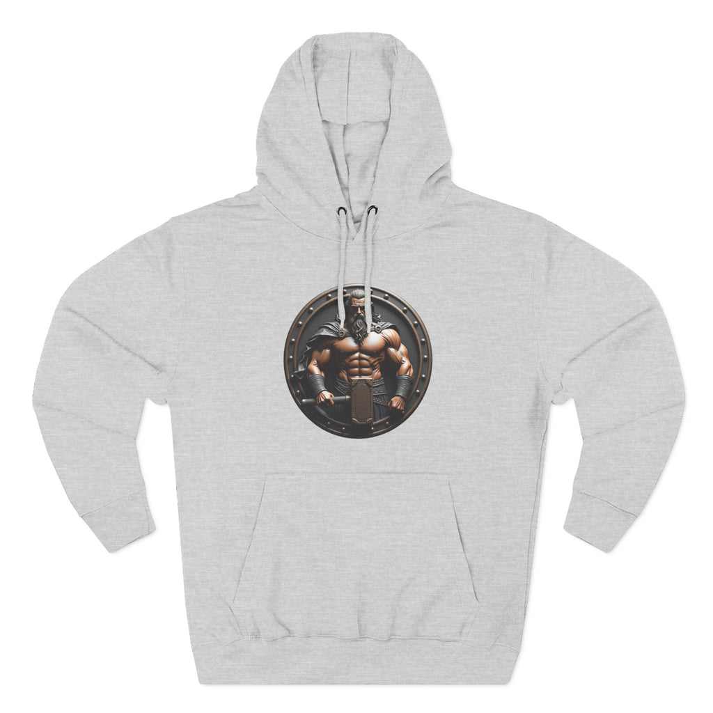 Viking Warrior Shield Hoodie — Muscular Norse Mythology Graphic Hoodie