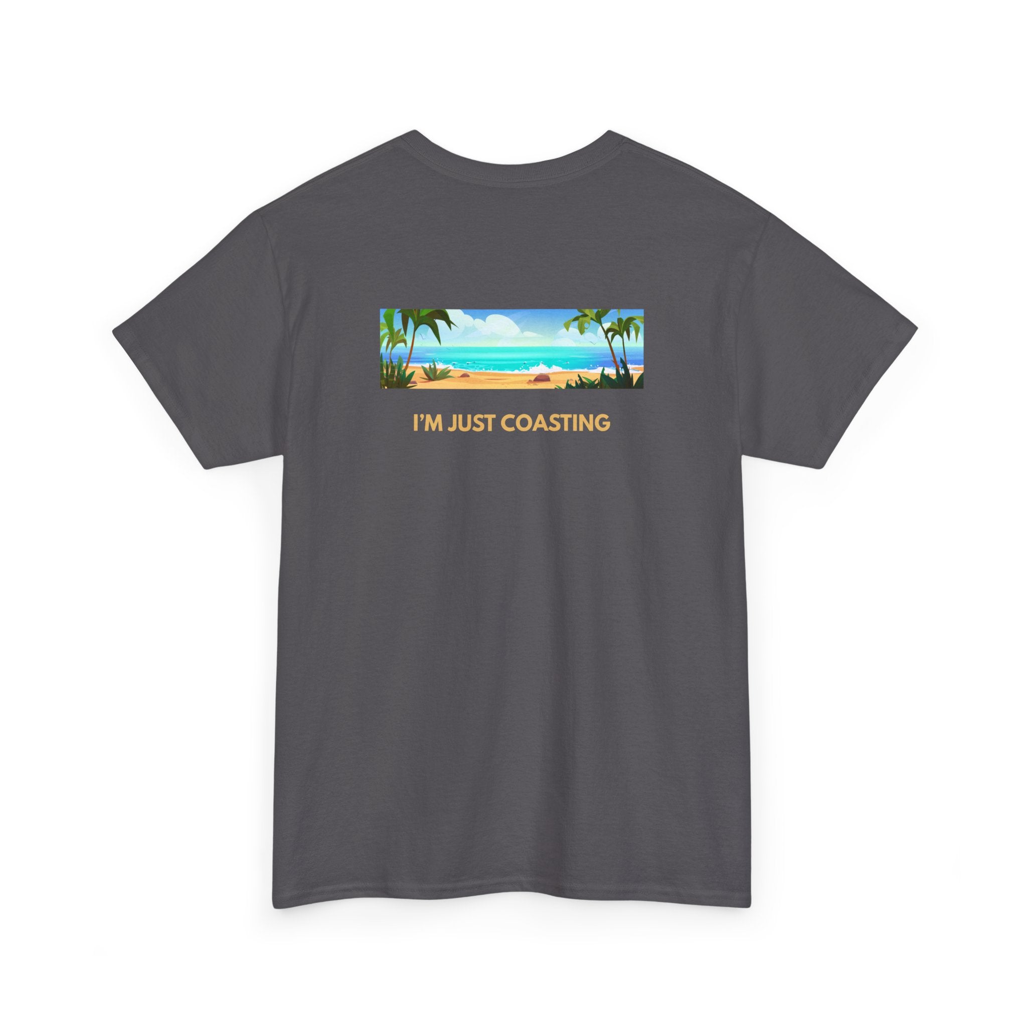 Beach Vibes Tee — "I'm Just Coasting" Coastal Graphic T-Shirt