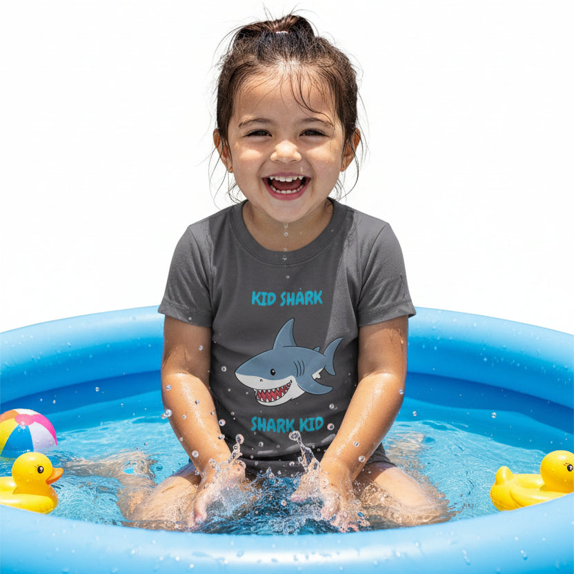 Kid Shark Kids T-Shirt – Cute Shark Kid Graphic Tee for Boys & Girls